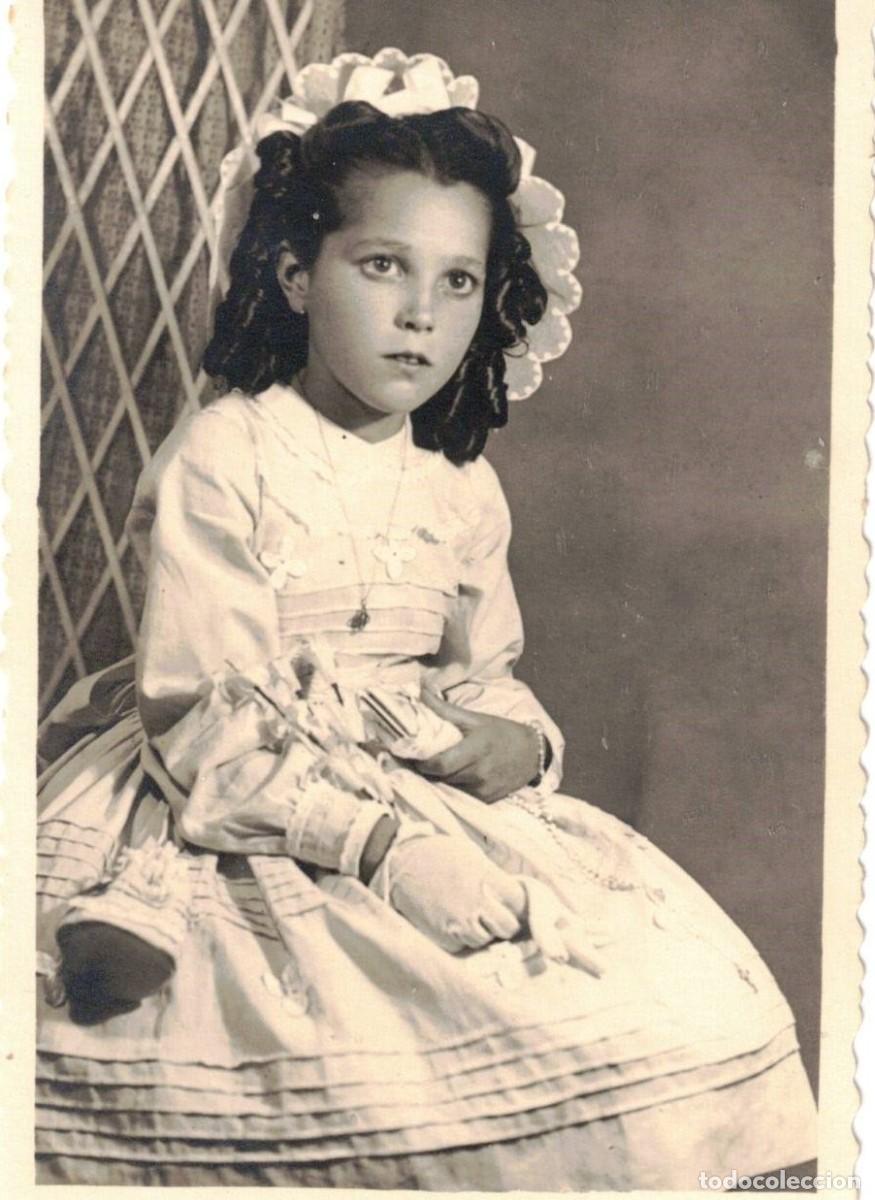 Photographie ancienne: :::: M786 - FOTOGRAFIA - PRECIOSA JOVENCITA DE PRIMERA COMUNI&Oacute;N