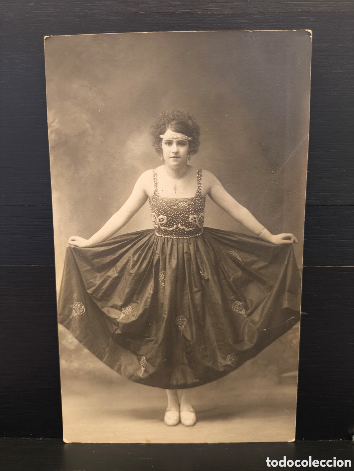 Fotograf&iacute;a antigua: Antigua fotograf&iacute;a soporte de cart&oacute;n retrato de mujer Estudio Fotogr&aacute;fico Alfonso Madrid