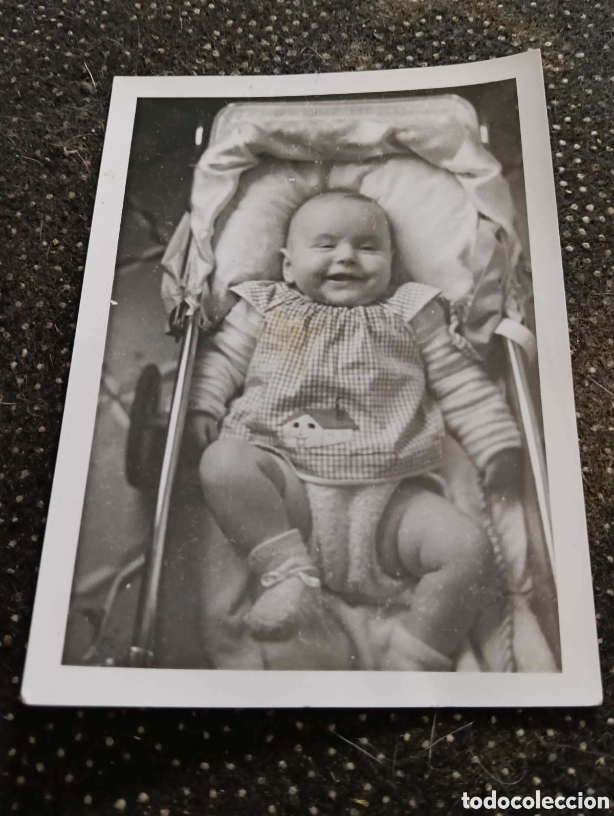 Fotograf&iacute;a antigua: Fotograf&iacute;a de un beb&eacute; (Marie) en los a&ntilde;os 50, mide 10 x 7 cm aprox.