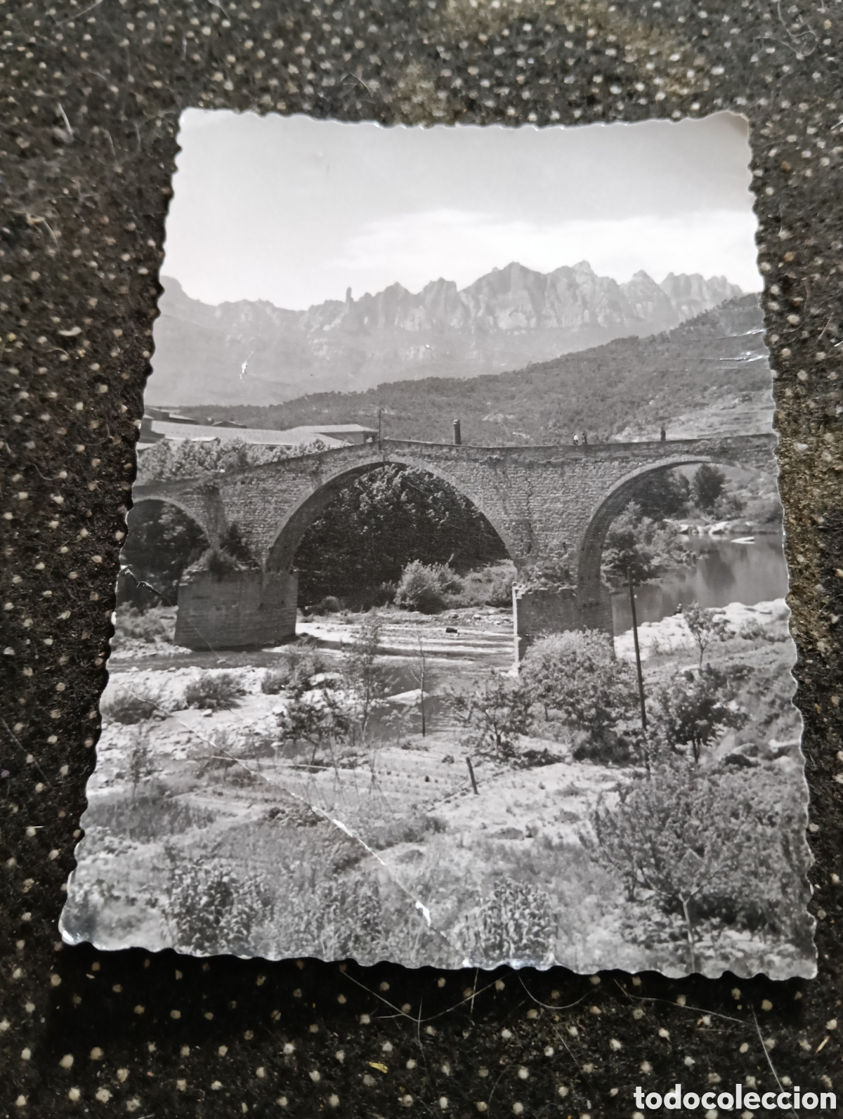 Fotograf&iacute;a antigua: CASTELLBELL I EL VILAR - PONT - FOTOGRAFIA ANTIGUA A&Ntilde;OS 50 mide 10 x 7 cm aprox.