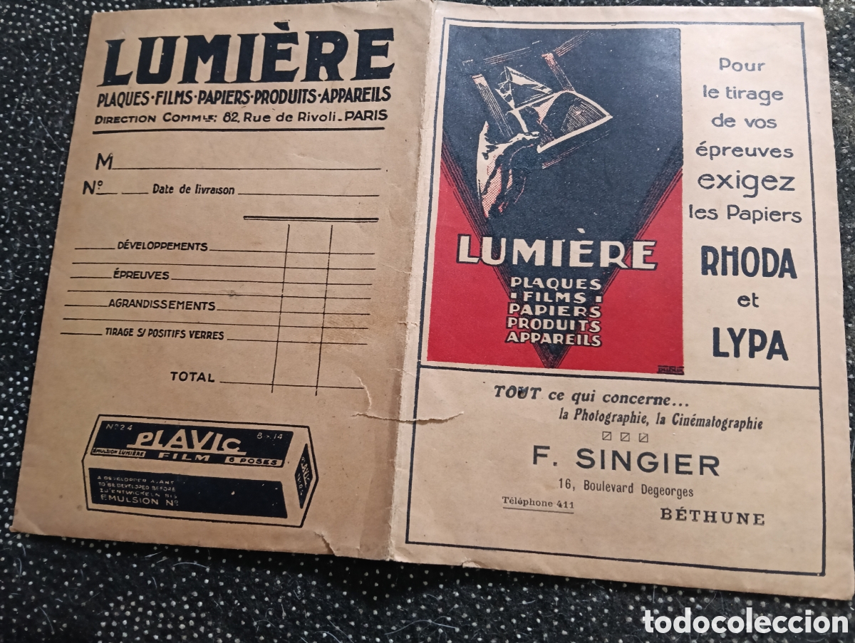 Fotograf&iacute;a antigua: Porta-fotos original de &eacute;poca LUMIERE