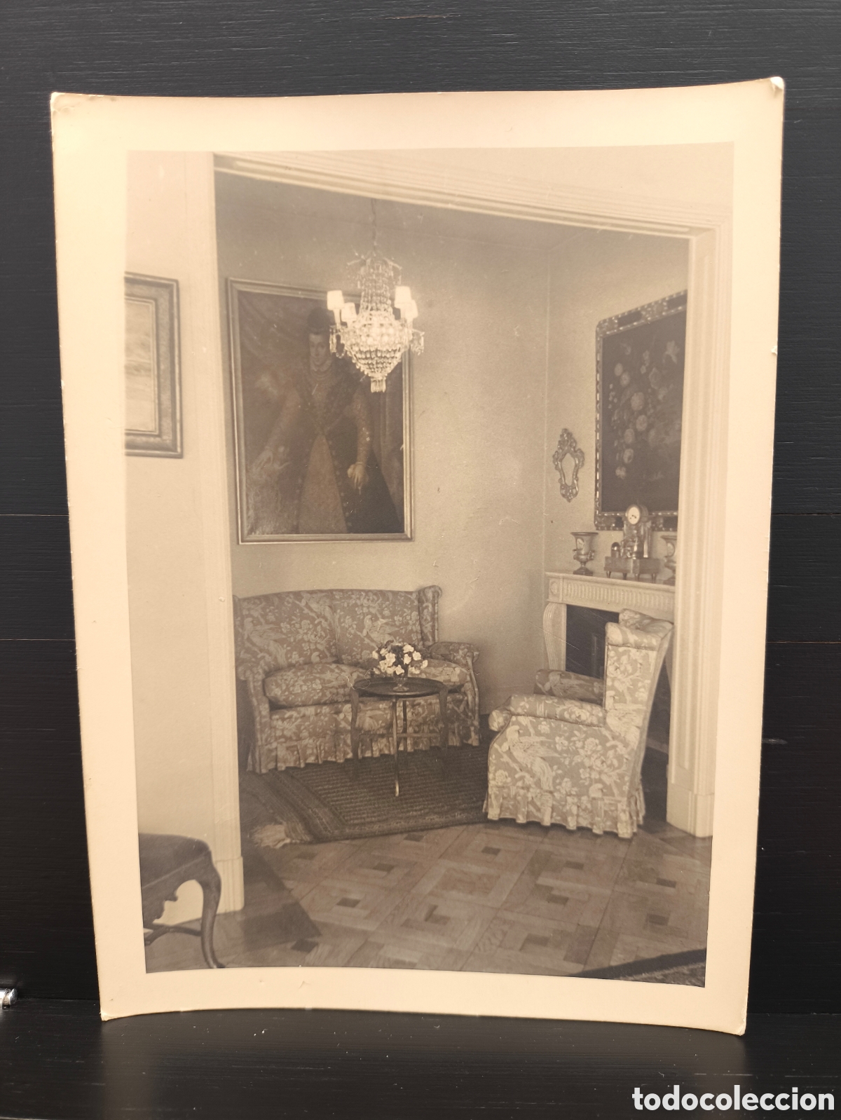Fotograf&iacute;a antigua: Antigua fotograf&iacute;a interior casa alta burgues&iacute;a barcelonesa Fot&oacute;grafo Jos&eacute; Mar&iacute;a Sagarra 1946