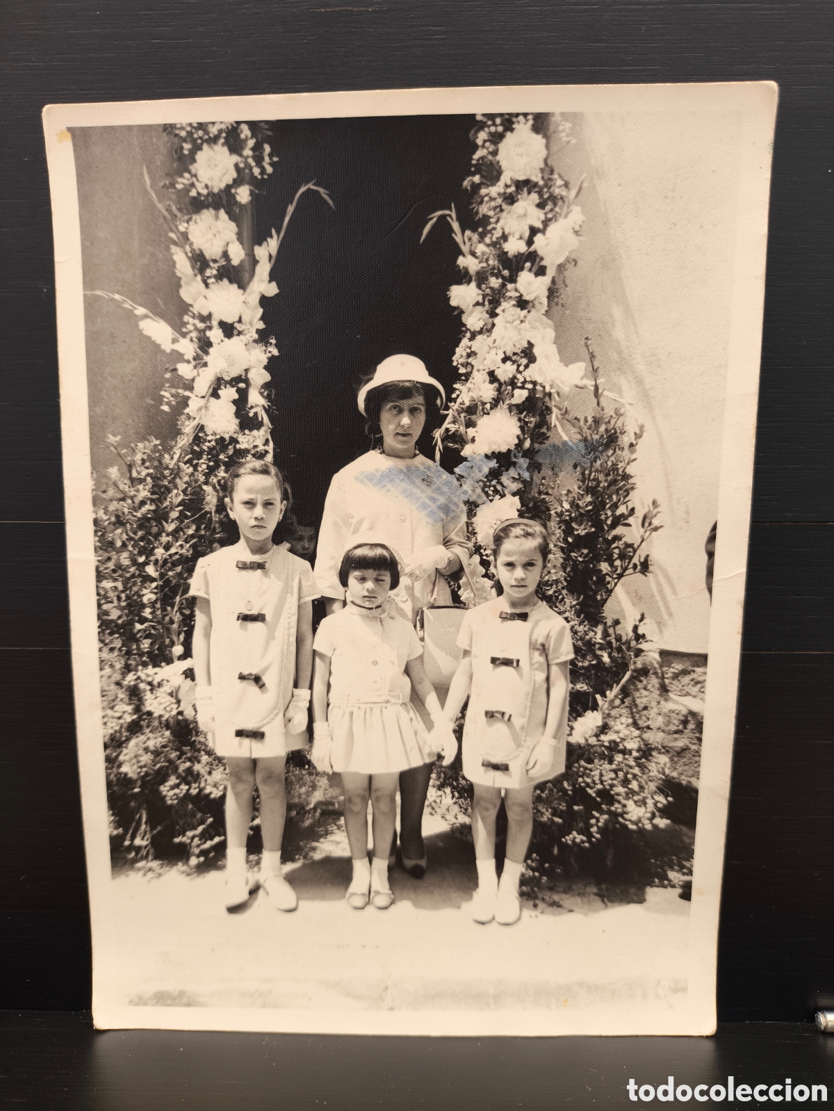 Fotograf&iacute;a antigua: Antigua fotograf&iacute;a dedicada retrato familiar madre hijas Fot&oacute;grafo M. Soler Barcelona