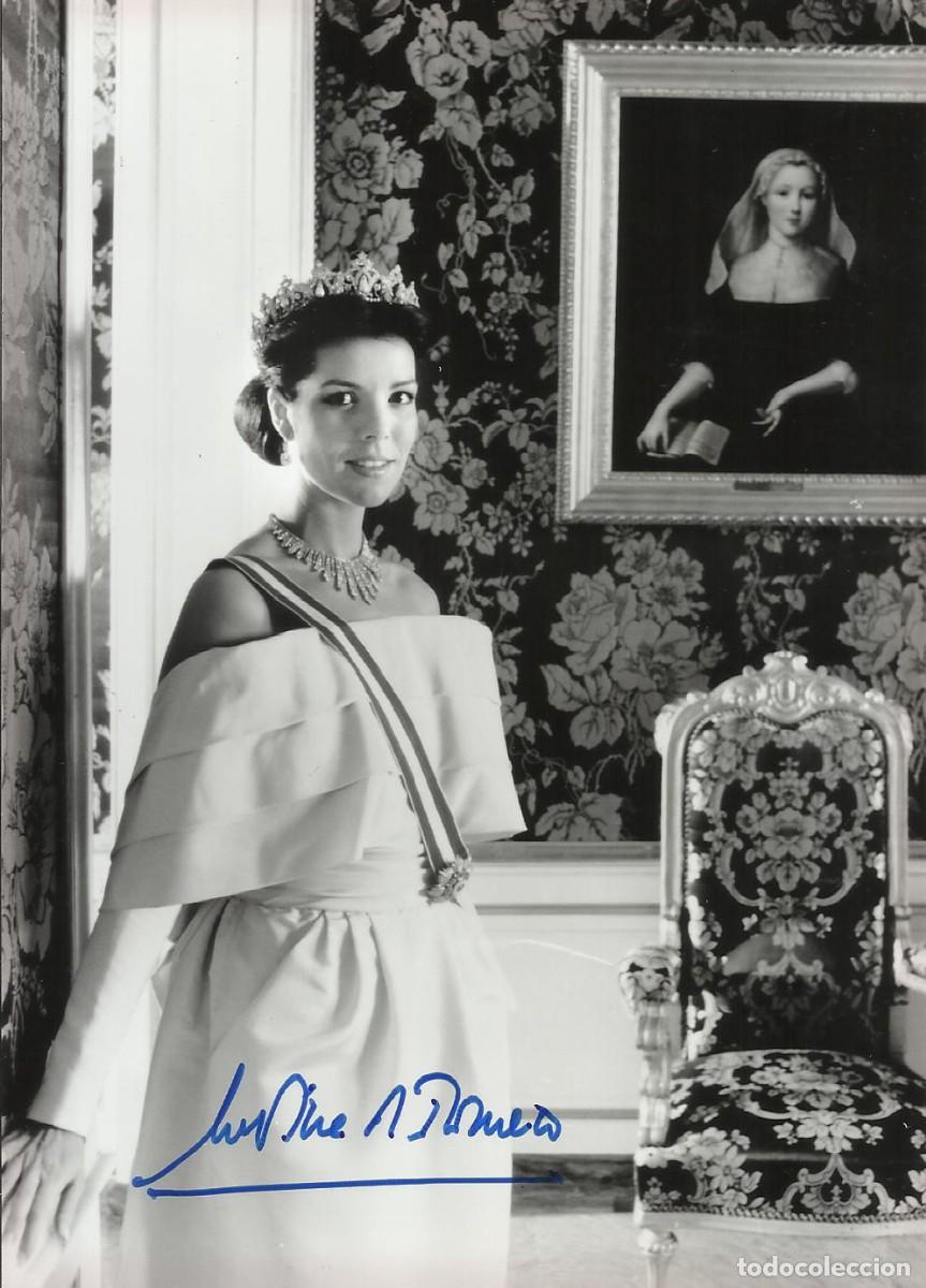 Fotograf&iacute;a antigua: Carolina de M&oacute;naco. Princesa. Fotograf&iacute;a firmada. Aut&oacute;grafo, autograph. Con COA. Papel Kodak.
