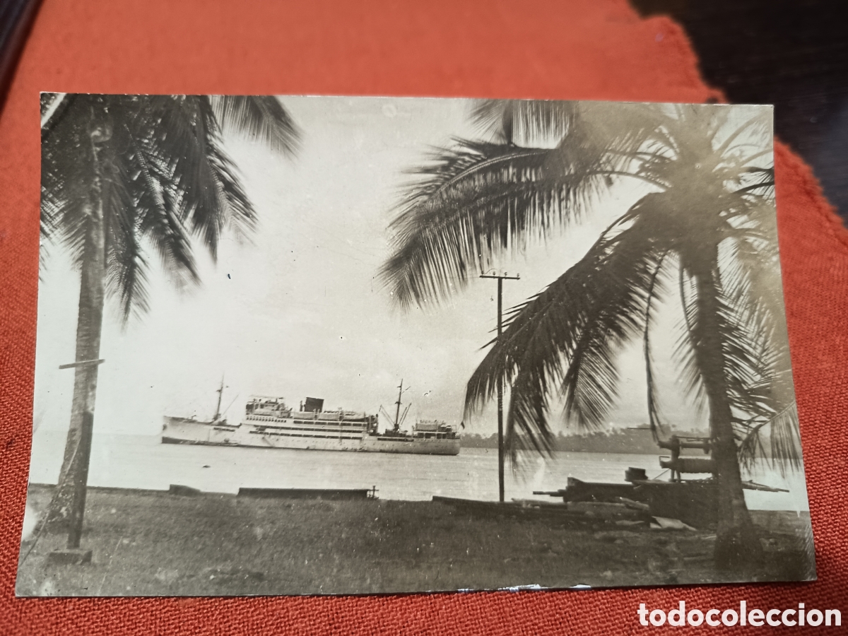 Fotograf&iacute;a antigua: Foto barco Fernando Poo bah&iacute;a San Carlos Guinea