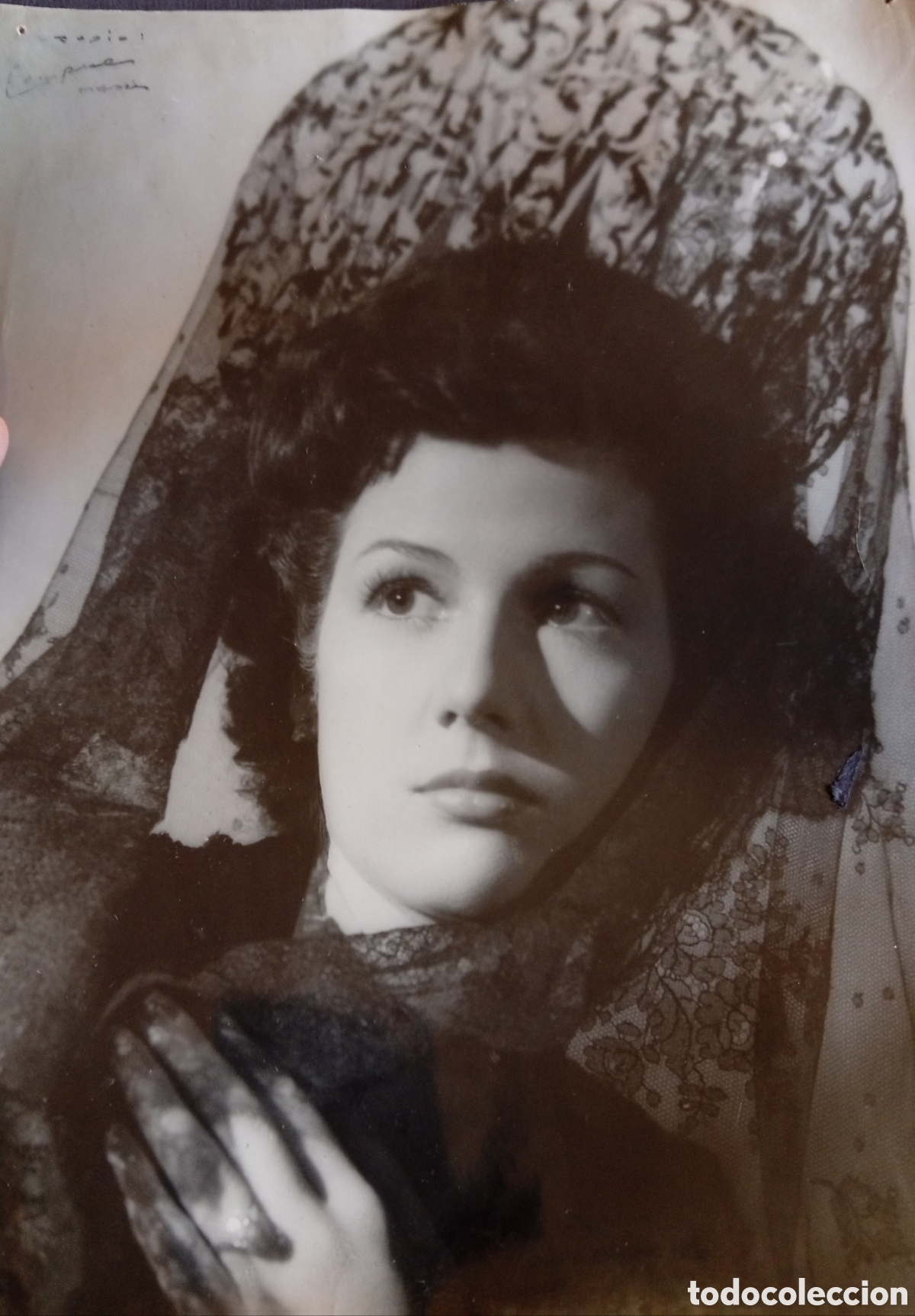 Fotograf&iacute;a antigua: Antigua fotograf&iacute;a original de &eacute;poca a&ntilde;os 50 de afamada actriz espa&ntilde;ola Pastora Pe&ntilde;a