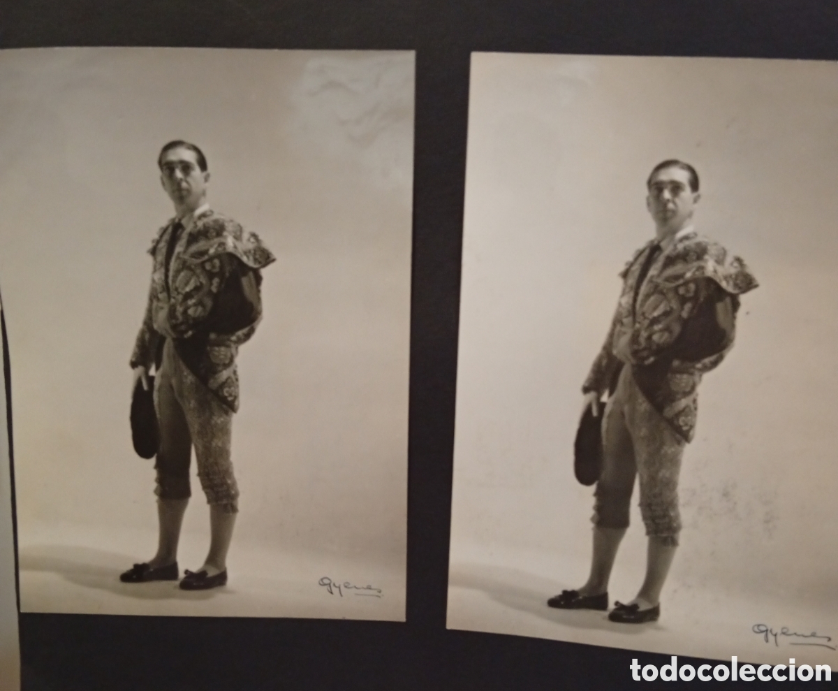 Fotograf&iacute;a antigua: Torero Bienvenida lote de 3 antiguas fotograf&iacute;as originales de la &eacute;poca dos del fotografo giennes