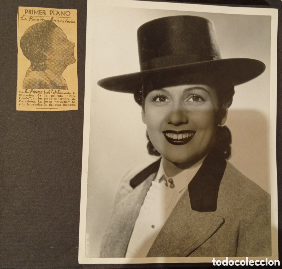 Fotograf&iacute;a antigua: Fotograf&iacute;a de la gran actriz Espa&ntilde;ola Pastora Pe&ntilde;a de los a&ntilde;os 50