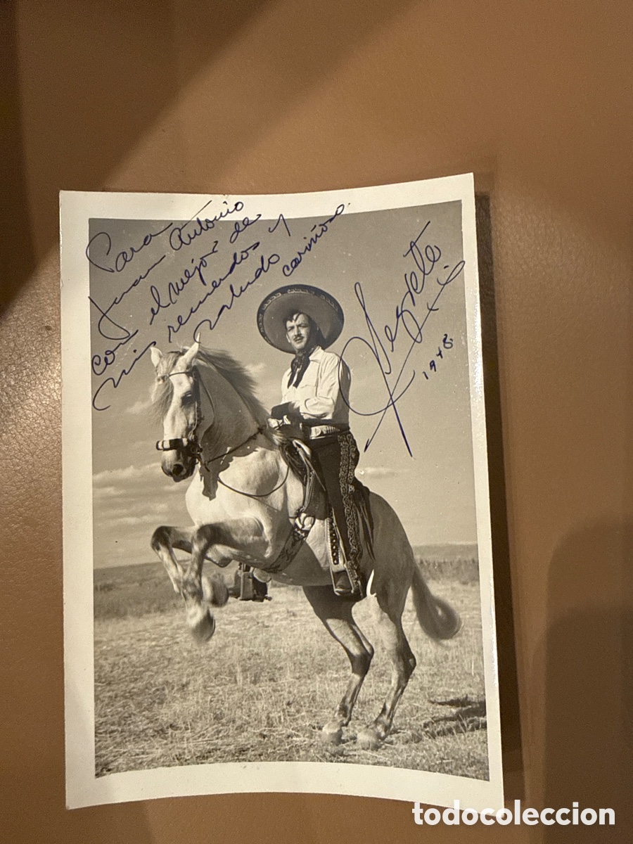 Fotograf&iacute;a antigua: Fotograf&iacute;a dedicada de Jorge Negrete, conocido mundialmente como &rdquo;El Charro Cantor&rdquo;,