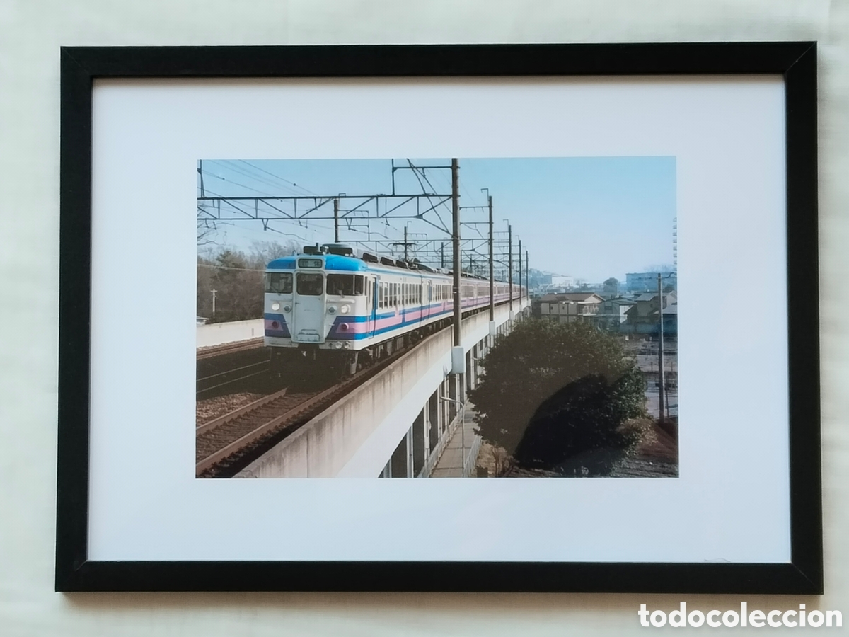 Fotograf&iacute;a antigua: Fotograf&iacute;a Enmarcada Tren Japon&eacute;s JNR Serie 165/169 Color Monterey