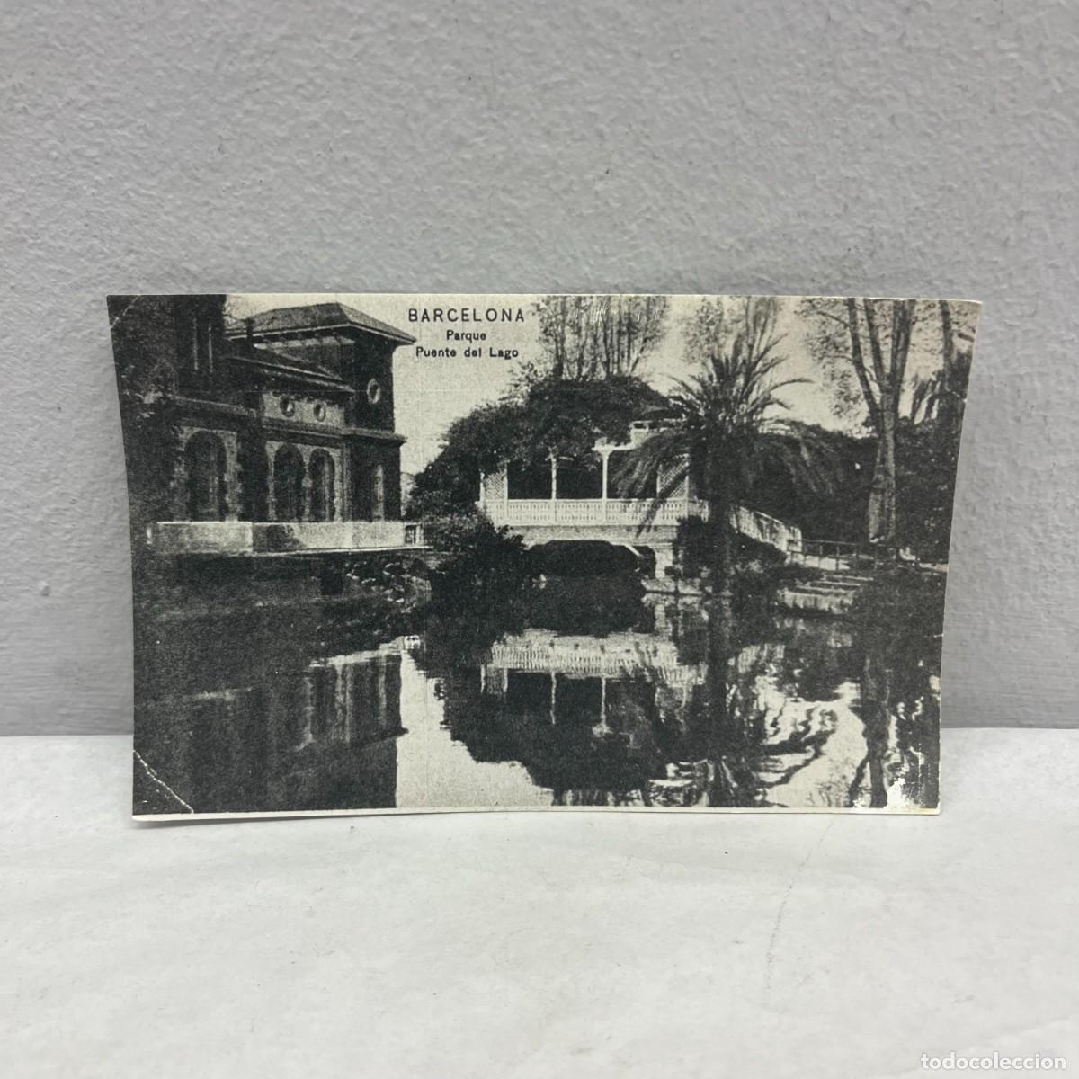Fotograf&iacute;a antigua: ANTIGUA FOTOGRAFIA - PARQE PUENTE DEL LAGO - PARC DE LA CIUTADELLA - BARCELONA - 140 X 90 MM / 4647