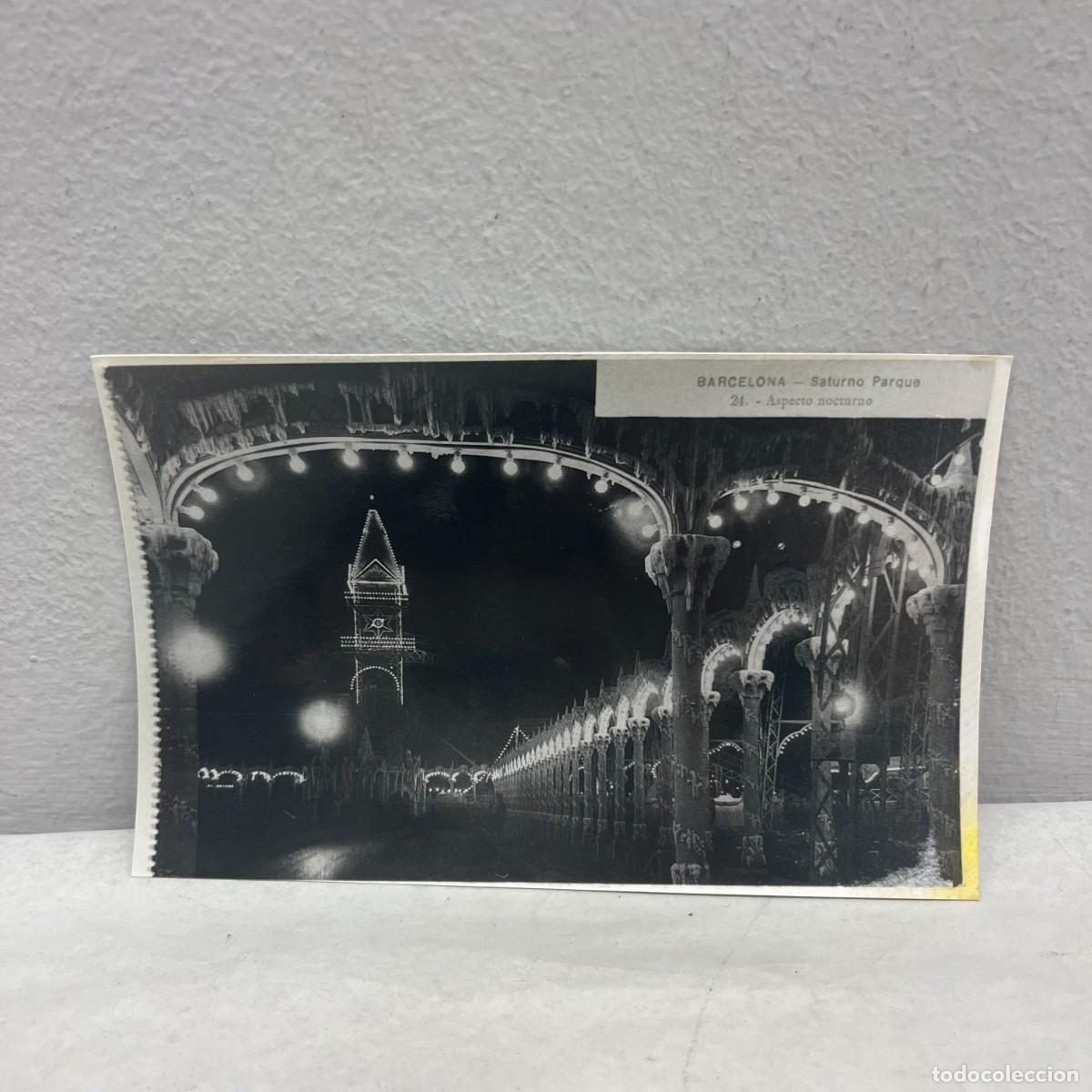 Fotograf&iacute;a antigua: ANTIGUA FOTOGRAFIA - PARK CIUTADELLA, SATURNO PARK - ASPECTO NOCTURNO - 1915 - 140 X 90 MM / 4665