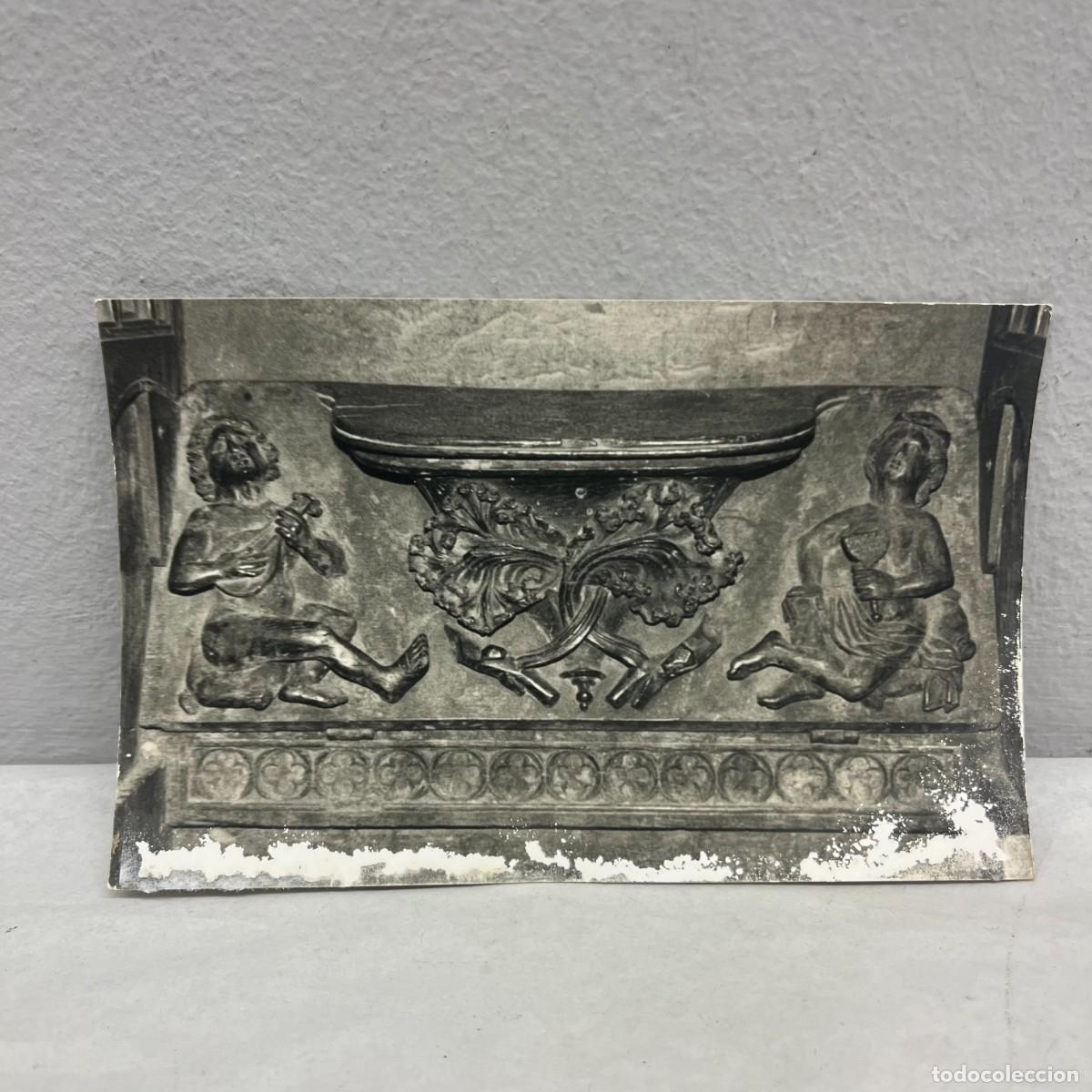 Fotograf&iacute;a antigua: ANTIGUA FOTOGRAFIA - DETALLE RELIEVE - &rdquo;ESCENA AMOROSA&rdquo; - SEU DE BARCELONA - 140 X 90 MM / 4841