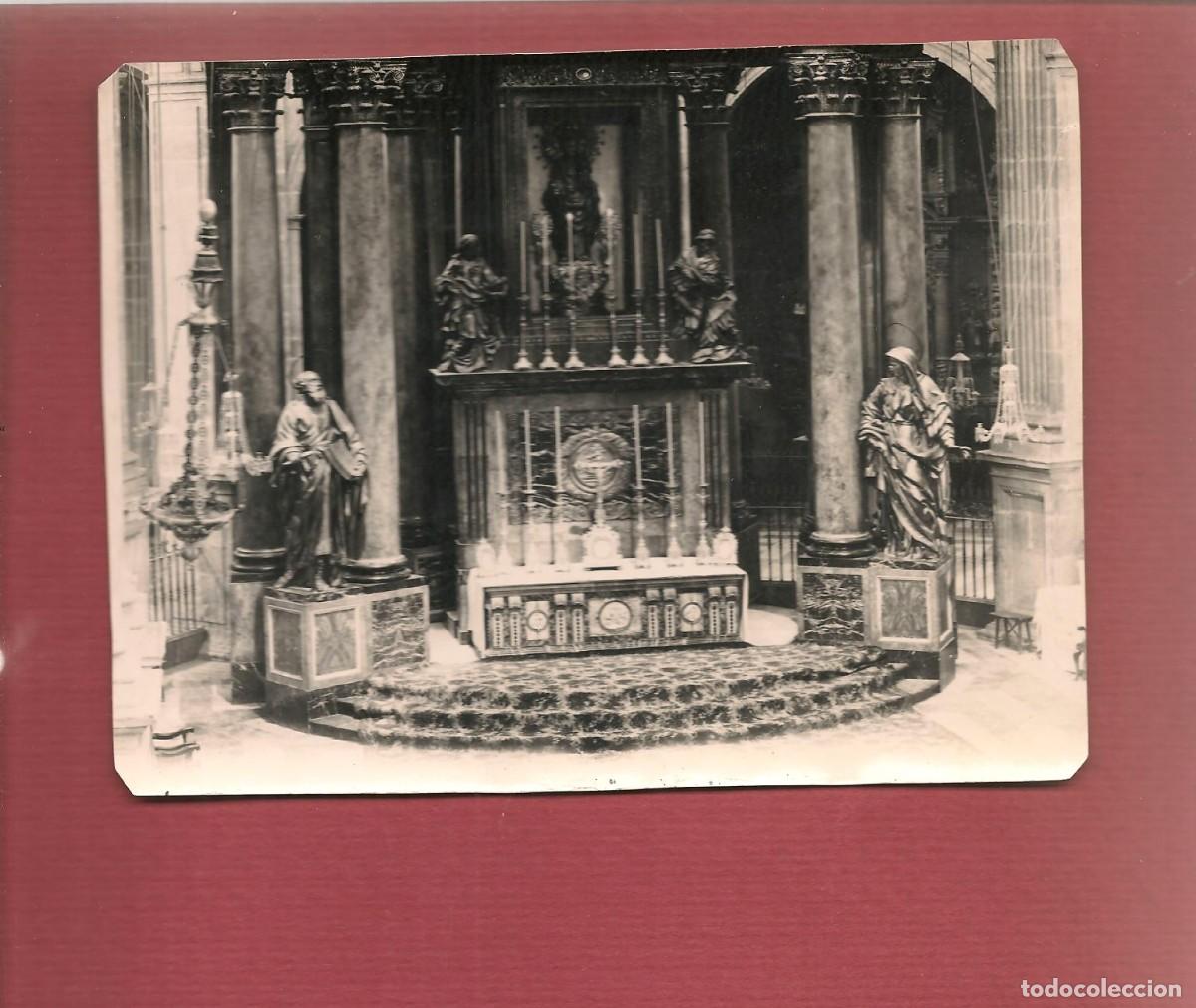 Fotograf&iacute;a antigua: fotografia original al dorso pone ALTAR DE LA VIRGEN DE LA SEO EN JATIVA COLEGIATA ANTES DE 1936