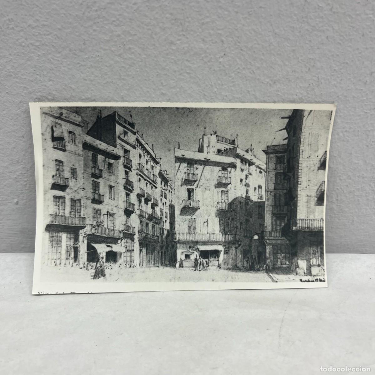 Fotograf&iacute;a antigua: ANTIGUA FOTOGRAFIA - PLA&Ccedil;A NOVA - DIBUJO DE SOLER I ROVIROSA - 1870 - CALLES - 140 X 90 MM / 4918