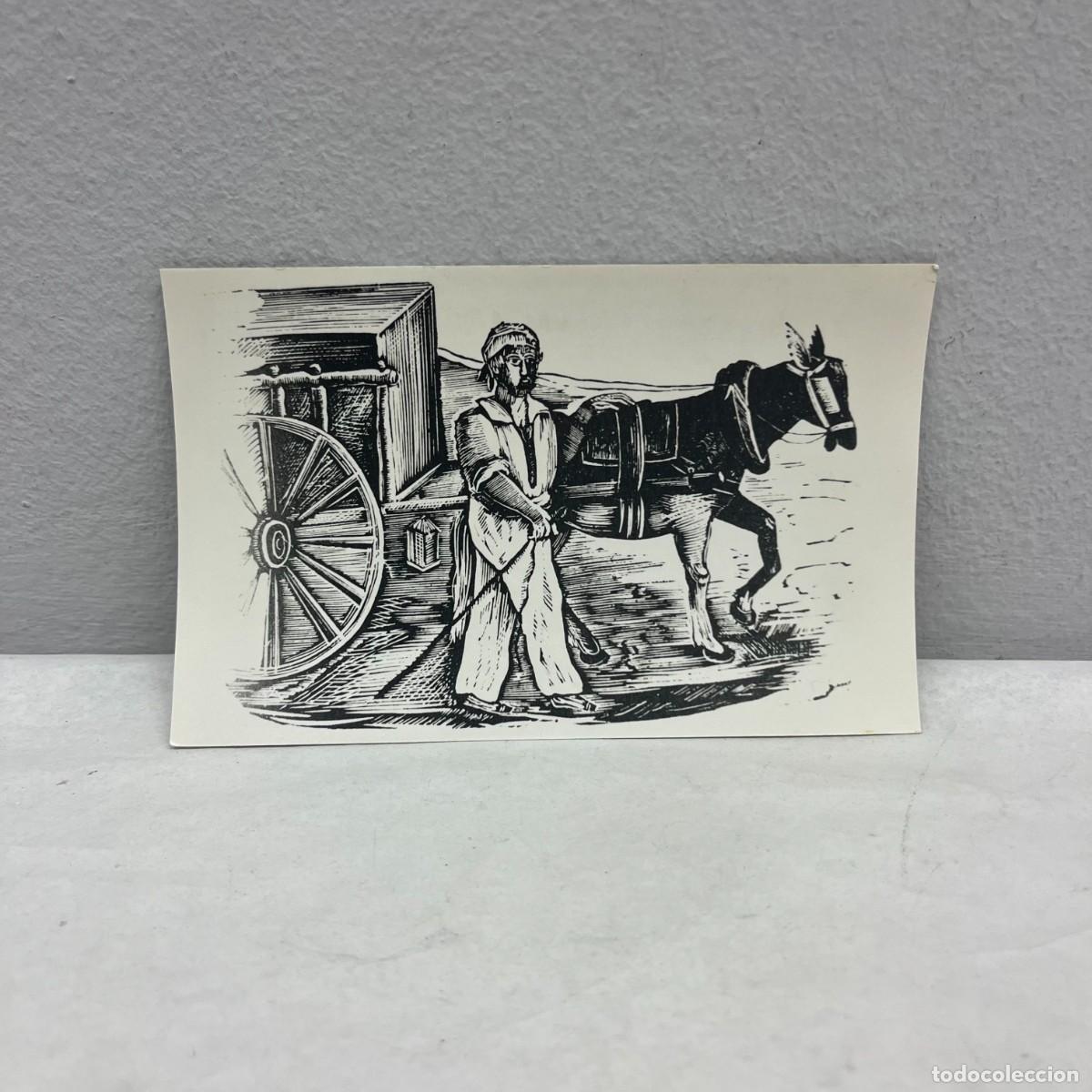 Fotograf&iacute;a antigua: ANTIGUA FOTOGRAFIA - ESCOMBRIAIRE - DIBUJO BARRENDERO - CARRUAJE - 140 X 90 MM / 4922
