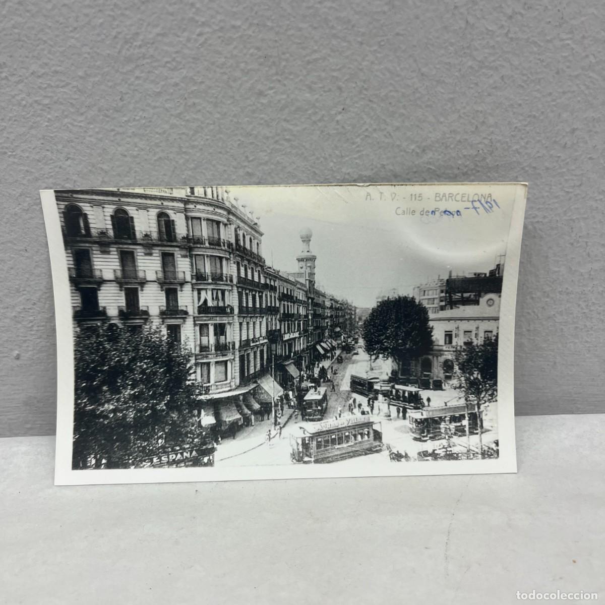 Fotograf&iacute;a antigua: ANTIGUA FOTOGRAFIA - PANORAMICA CALLE PELAI - BARCELONA - 1917 - 140 X 90 MM / 5053