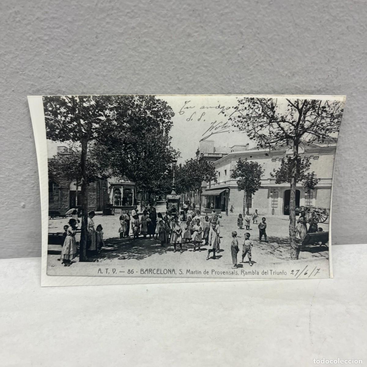 Fotograf&iacute;a antigua: ANTIGUA FOTOGRAFIA - POBLE NOU - RAMBLA DEL TRIUNFO - BARCELONA - 1905 - 140 X 90 MM / 5070