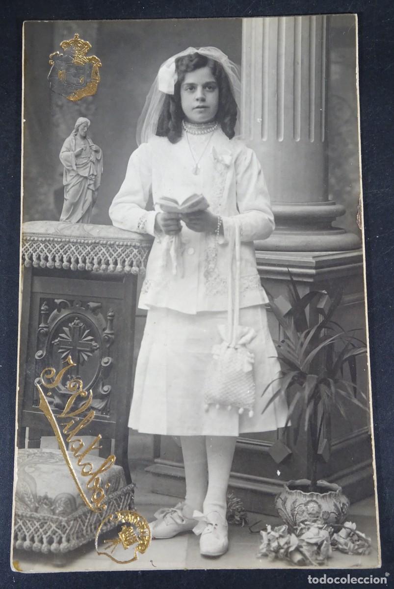 Fotograf&iacute;a antigua: ANTIGUA FOTOGRAF&Iacute;A DE ESTUDIO, NI&Ntilde;A TRAJE COMUNI&Oacute;N , VILATOB&Aacute;, SABADELL, VER FOTOS