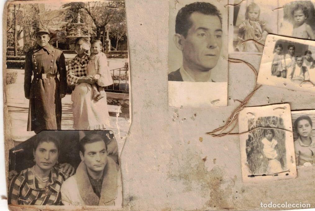 Fotograf&iacute;a antigua: :::: PH384 - CARTON CON FOTOS FAMILIARES MUY PEQUE&Ntilde;AS COSIDAS AL CARTON