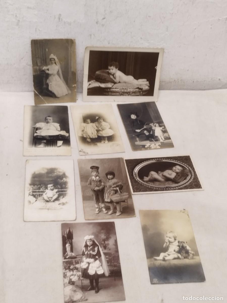 Fotograf&iacute;a antigua: Colecci&oacute;n de 10 antiguas fotos, postales. De ni&ntilde;as y ni&ntilde;os, familia. De principios siglo XX.