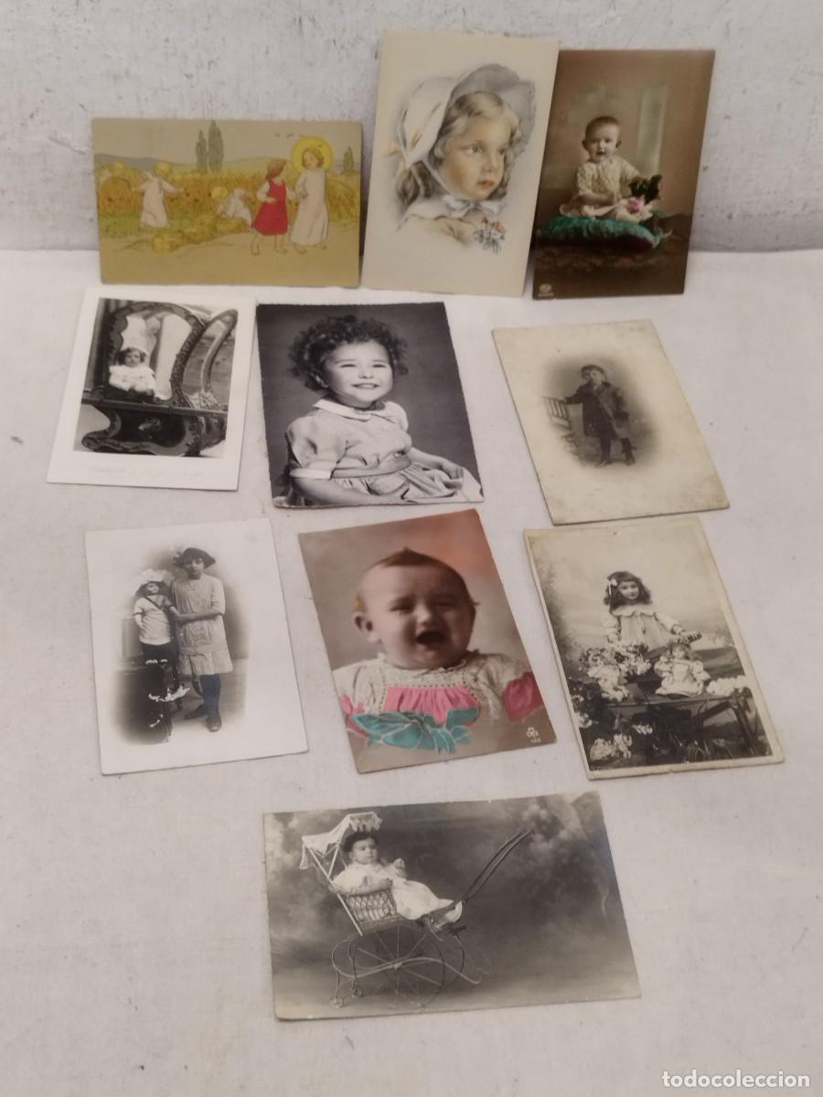 Fotograf&iacute;a antigua: Colecci&oacute;n de 10 antiguas fotos, postales. De ni&ntilde;as y ni&ntilde;os, familia. De principios siglo XX.