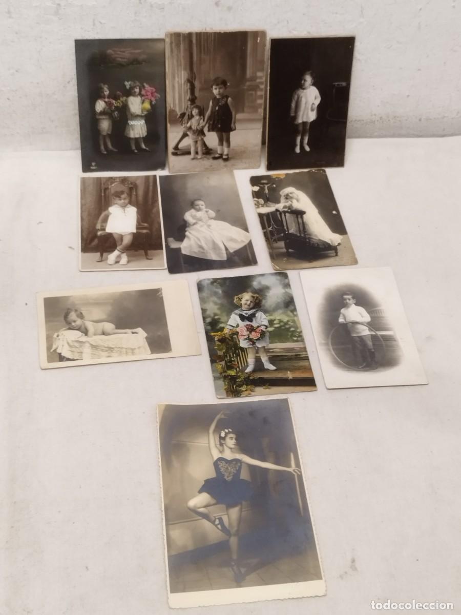 Fotograf&iacute;a antigua: Colecci&oacute;n de 10 antiguas fotos, postales. De ni&ntilde;as y ni&ntilde;os, familia. De principios siglo XX.