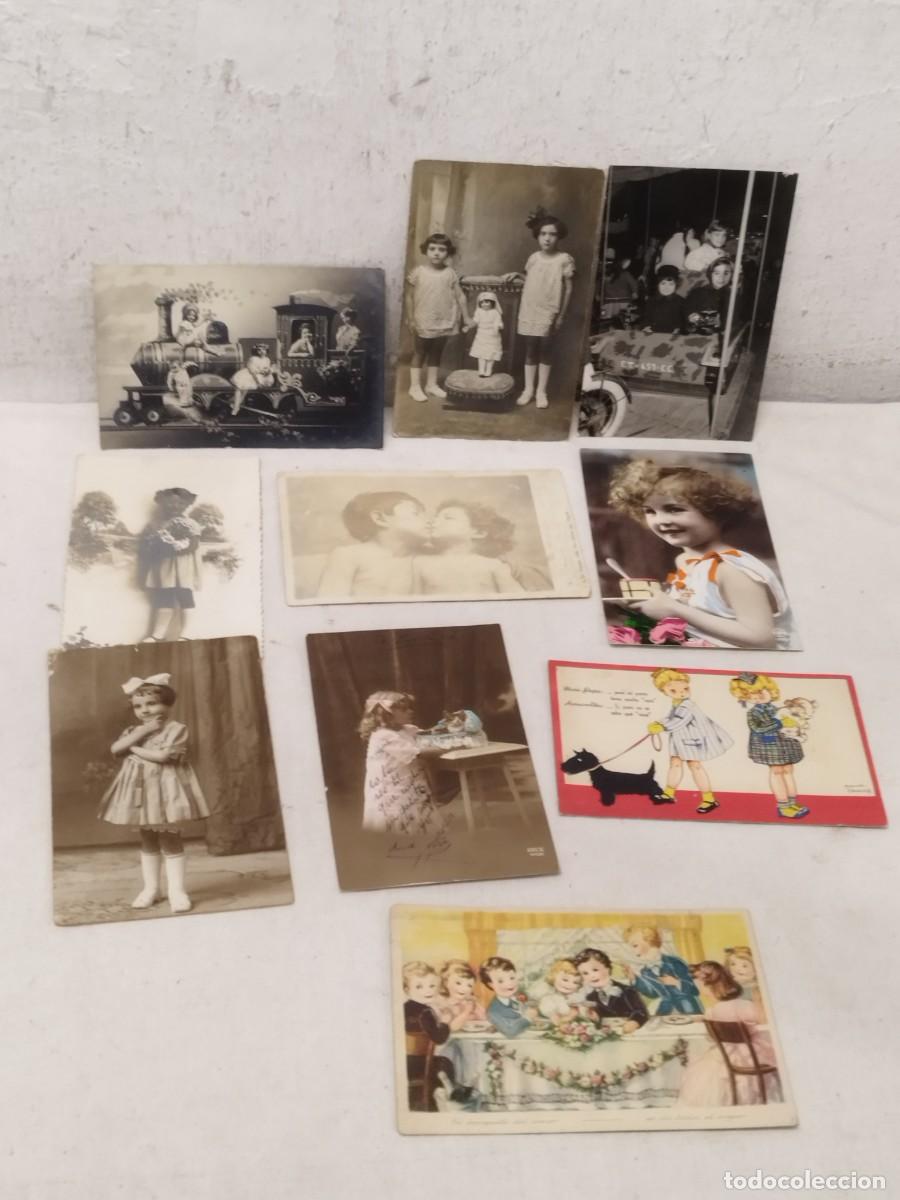 Fotograf&iacute;a antigua: Colecci&oacute;n de 10 antiguas fotos, postales. De ni&ntilde;as y ni&ntilde;os, familia. De principios siglo XX.