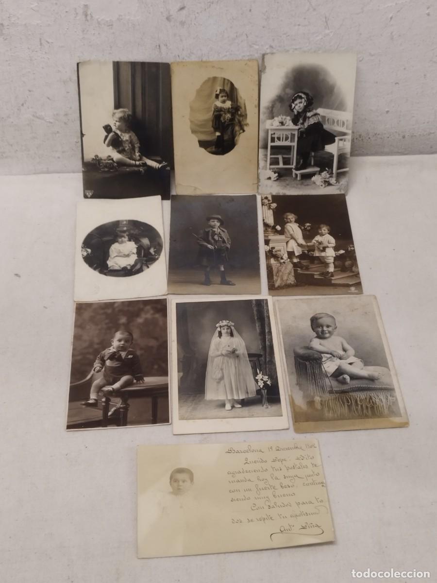 Fotograf&iacute;a antigua: Colecci&oacute;n de 10 antiguas fotos, postales. De ni&ntilde;as y ni&ntilde;os, familia. De principios siglo XX.