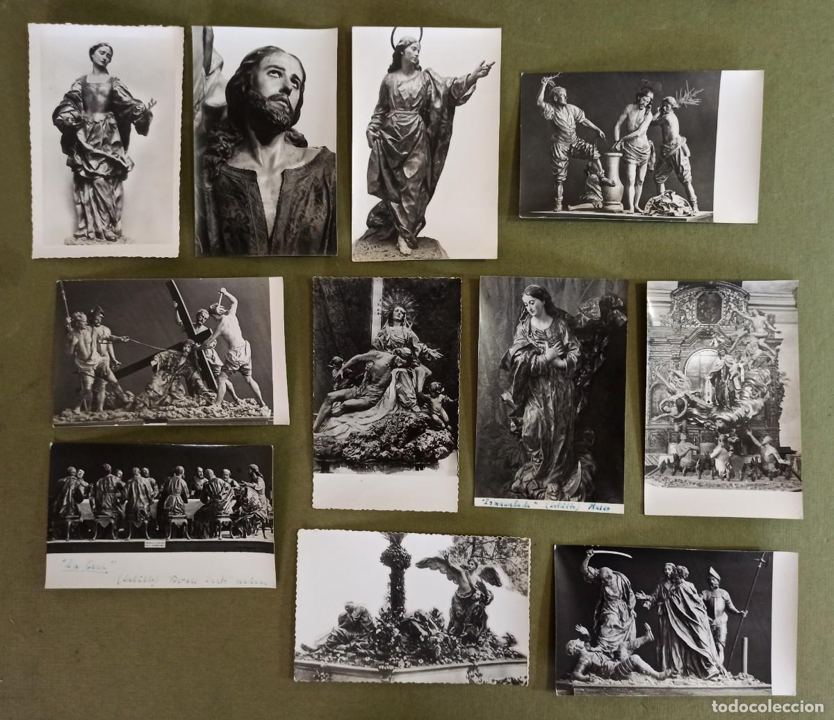 Fotograf&iacute;a antigua: Imaginer&iacute;a de Francisco Salzillo (Murcia): 10 fotograf&iacute;as antiguas + 1 postal. Nota &eacute;poca a&ntilde;o 1954
