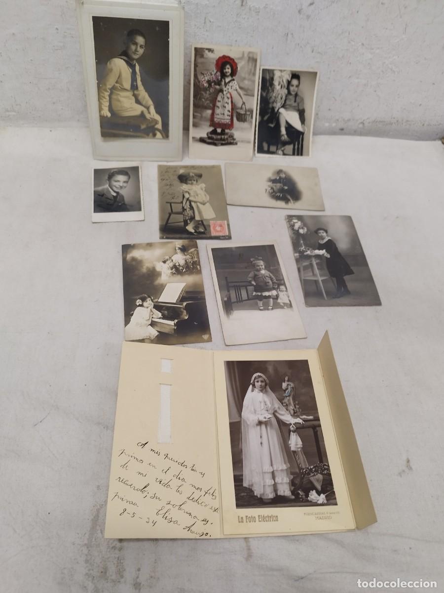 Fotograf&iacute;a antigua: Lote de 10 antiguas tarjetas postales, fotos. De ni&ntilde;os, ni&ntilde;as familia. De principios sg. XX.