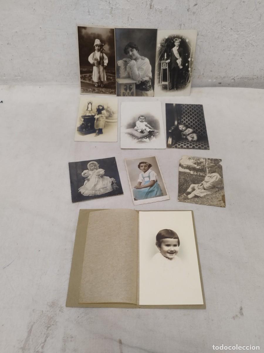Fotograf&iacute;a antigua: Lote de 10 antiguas tarjetas postales, fotos. De ni&ntilde;os, ni&ntilde;as familia. De principios sg. XX.