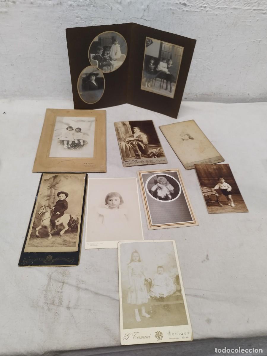 Fotograf&iacute;a antigua: Lote de 10 antiguas tarjetas postales, fotos. De ni&ntilde;os, ni&ntilde;as familia. De principios sg. XX.