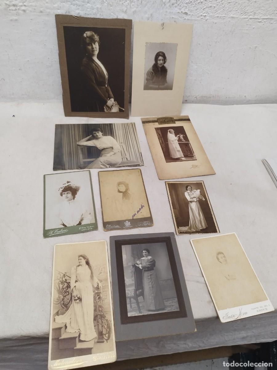 Fotograf&iacute;a antigua: Lote de 10 antiguas tarjetas postales, fotos. De mujeres, chicas, se&ntilde;oras. De principios sg. XX.