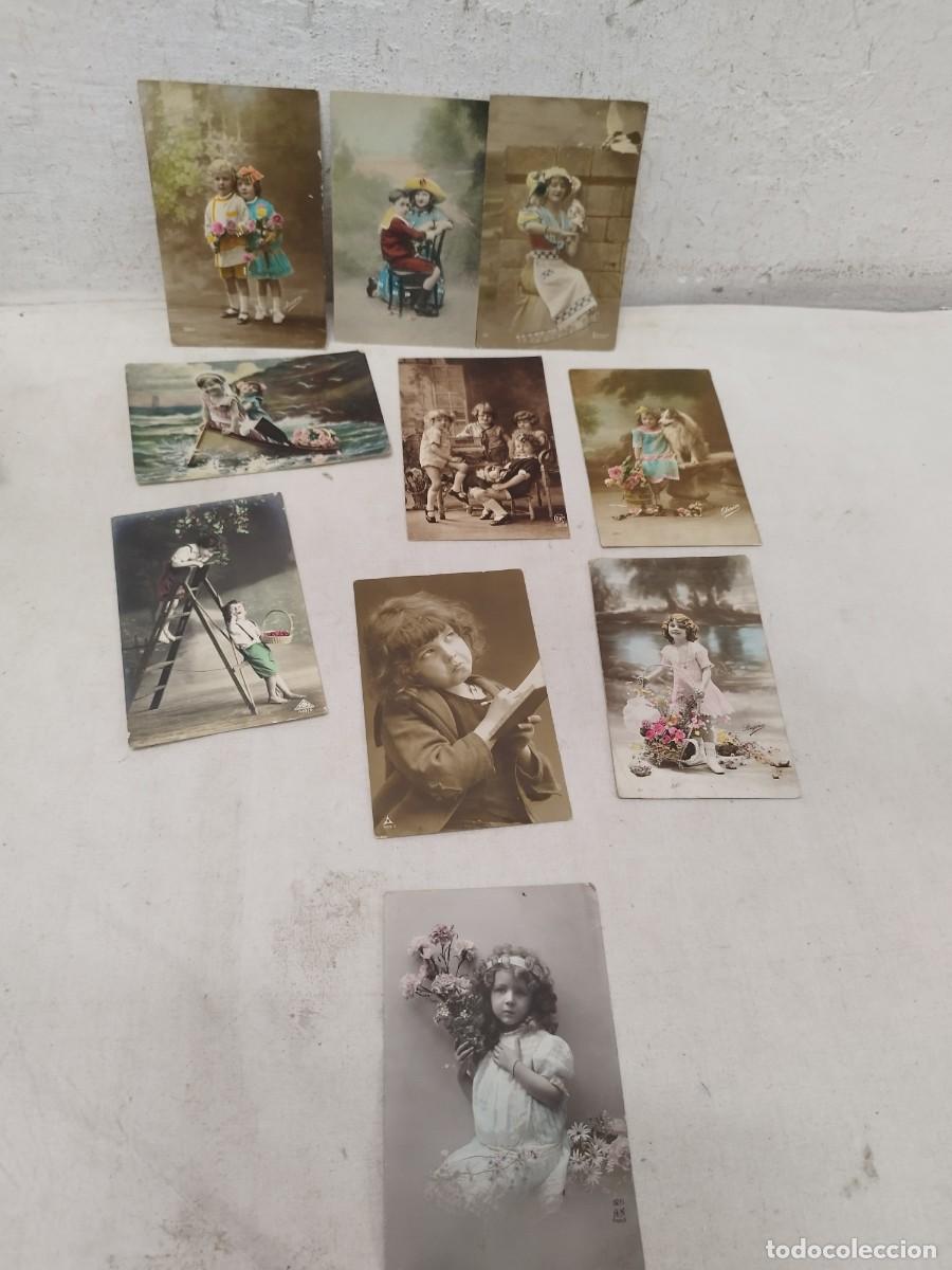 Fotograf&iacute;a antigua: Lote de 10 antiguas tarjetas postales, fotos. De ni&ntilde;as, ni&ntilde;os, familiares. De principios sg. XX.