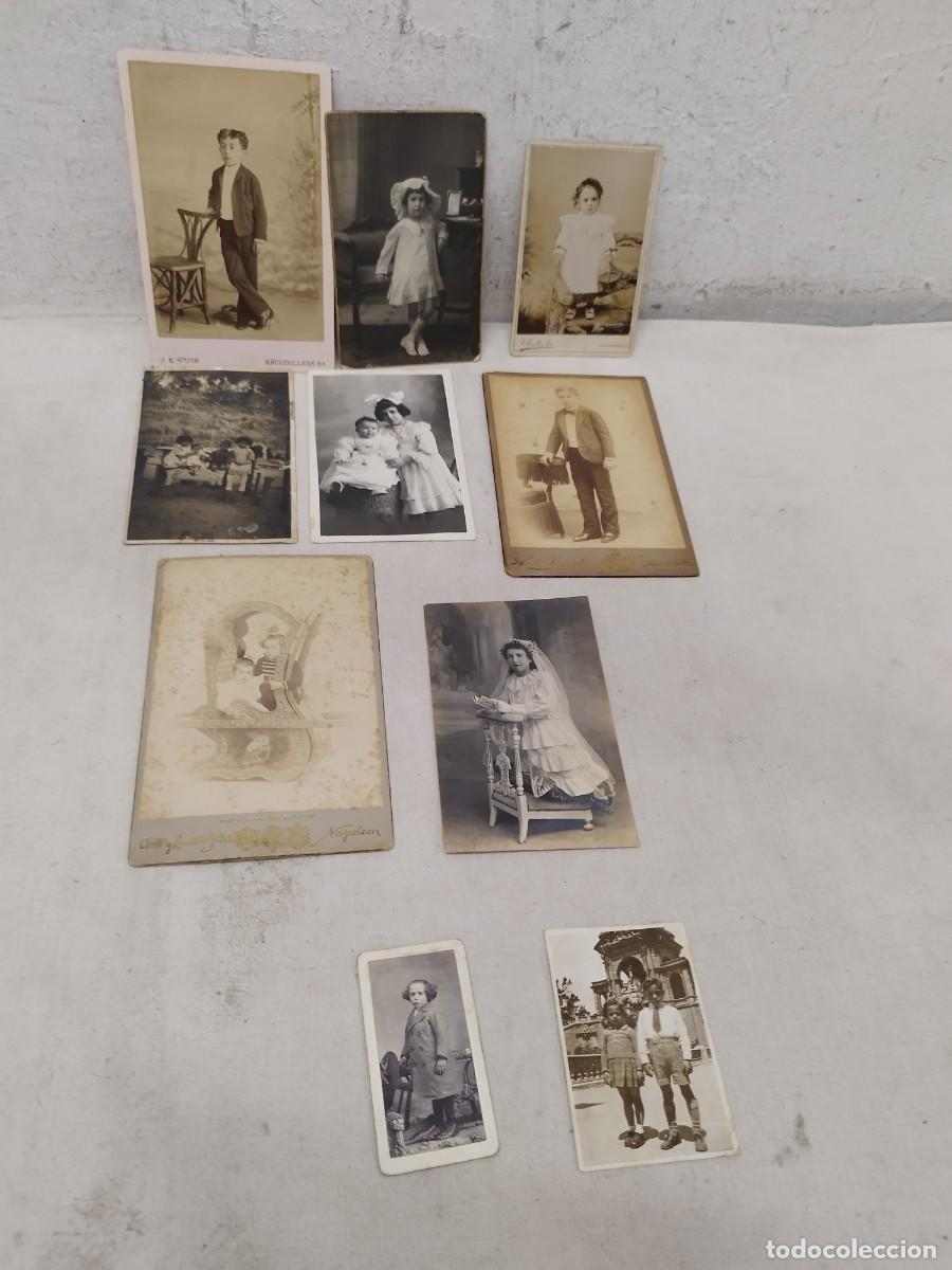 Fotograf&iacute;a antigua: Lote de 10 antiguas tarjetas postales, fotos. De ni&ntilde;as, ni&ntilde;os, familiares. De principios sg. XX.
