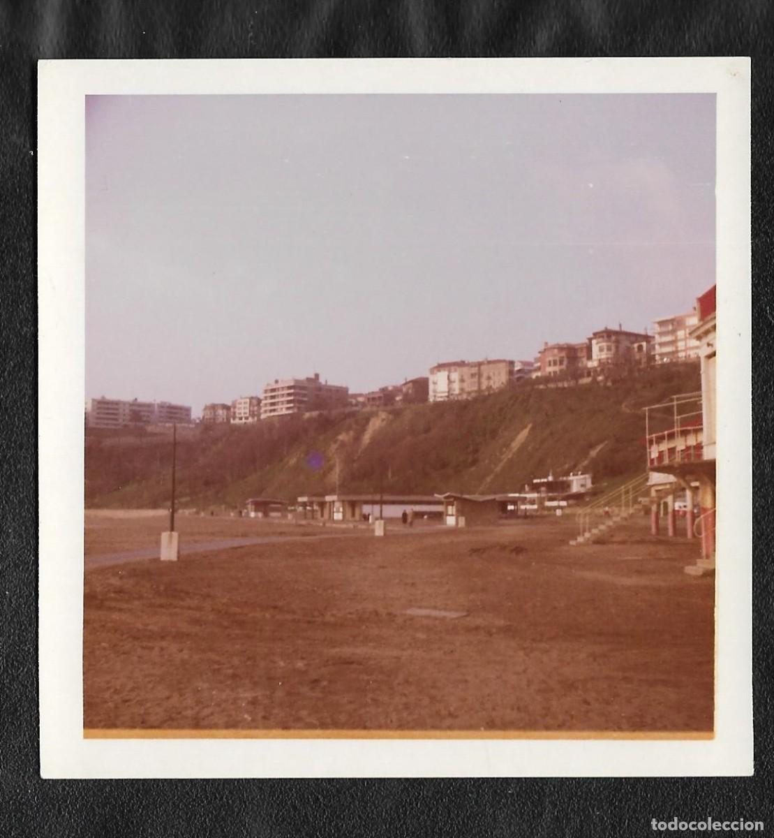 Fotograf&iacute;a antigua: Fotrograf&iacute;a, playa de Algorta Getxo- Gecho. Vizcaia Bizkaia. A&ntilde;os 60.