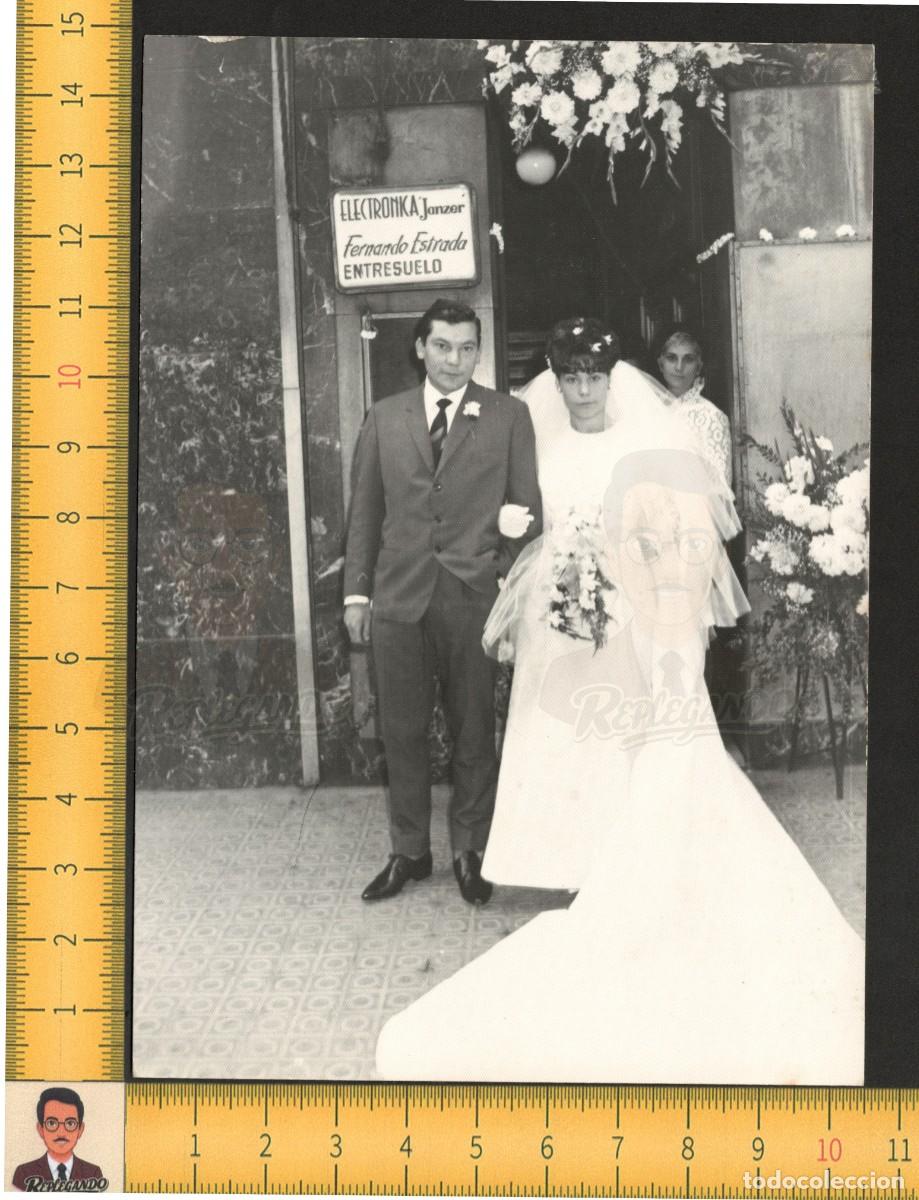 Fotograf&iacute;a antigua: PAREJA NOVIOS D&Iacute;A BODA - FOTO ANTIGUA A&Ntilde;OS 50/60 - BARCELONA ELECTR&Oacute;NICA JANZER FERNANDO ESTRADA