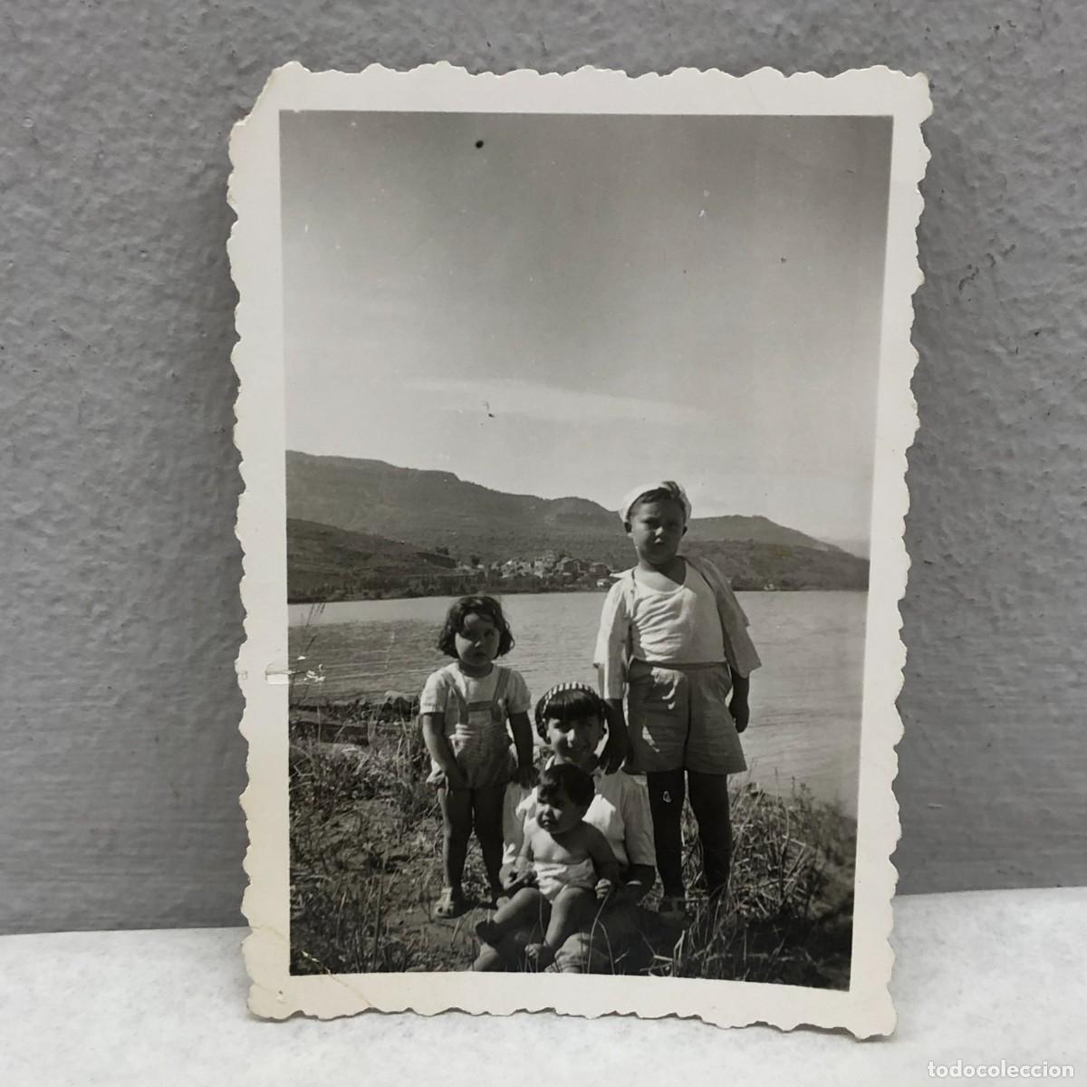 Fotograf&iacute;a antigua: ANTIGUA FOTOGRAFIA - RETRATO 4 NI&Ntilde;OS EN LA ORILLA - ESTRELLA DE ORO, L&Eacute;RIDA - 135 X 80 MM / 339