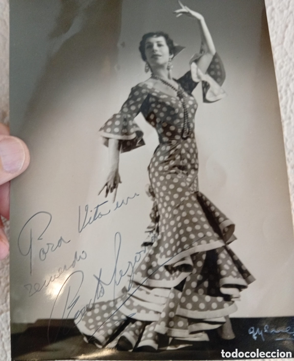 Fotograf&iacute;a antigua: Antigua fotograf&iacute;as original con dedicatoria de la famosa bailarina Rosita Segovia