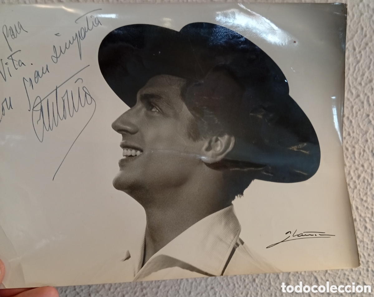Fotograf&iacute;a antigua: Antigua fotograf&iacute;a original con dedicatoria del famoso bailar&iacute;n Antonio