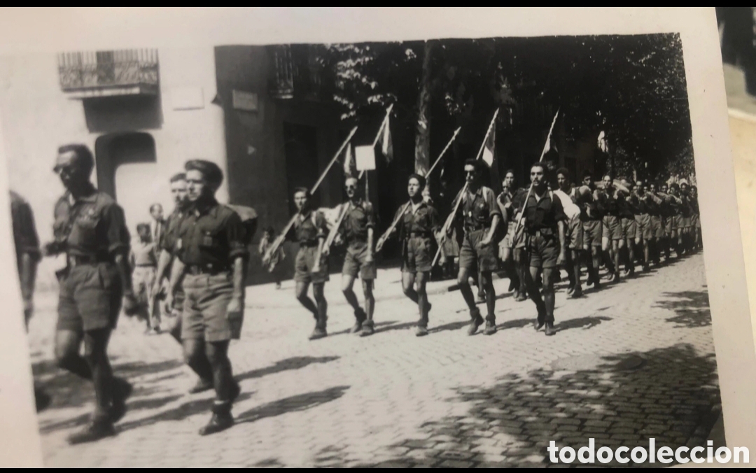 Fotograf&iacute;a antigua: Acto militar Mon&oacute;var Alicante Falange a&ntilde;os 40