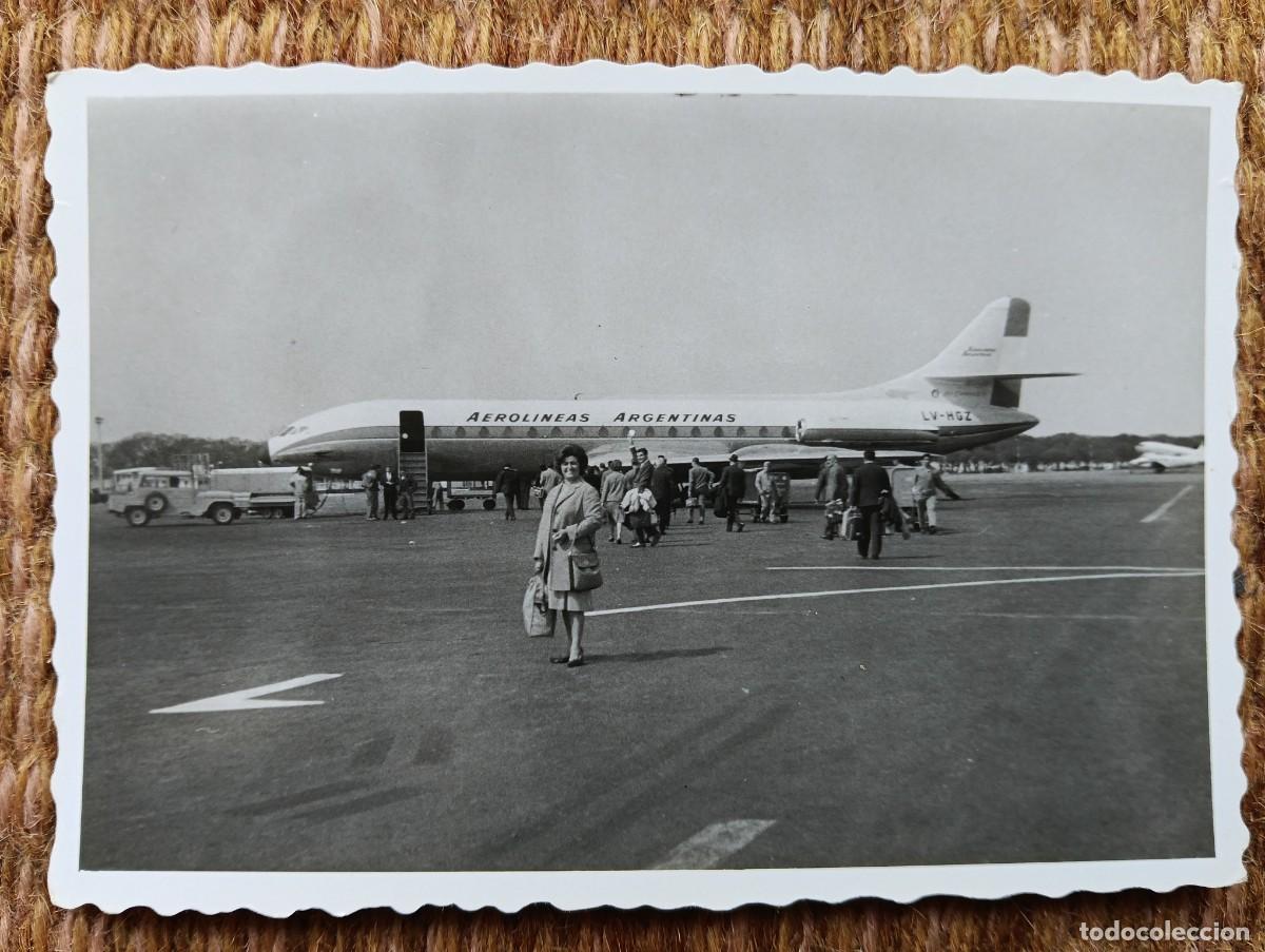 Fotograf&iacute;a antigua: AVION AEROLINEAS ARGENTINAS - AEROPUERTO DE BUENOS AIRES 1963