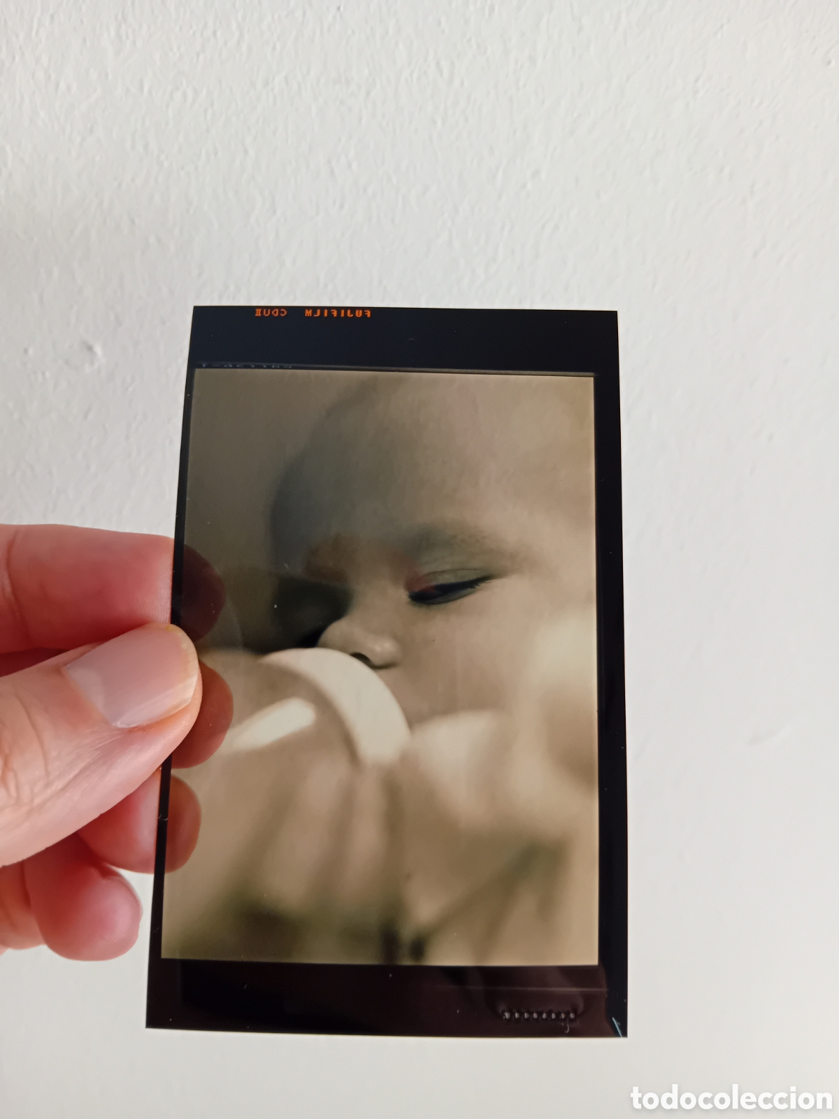 Fotograf&iacute;a antigua: DIAPO PLACA MEDIO FORMATO FOTO PROFESIONAL PUBLICITARIA BEBE BIBERON. A&Ntilde;OS 90