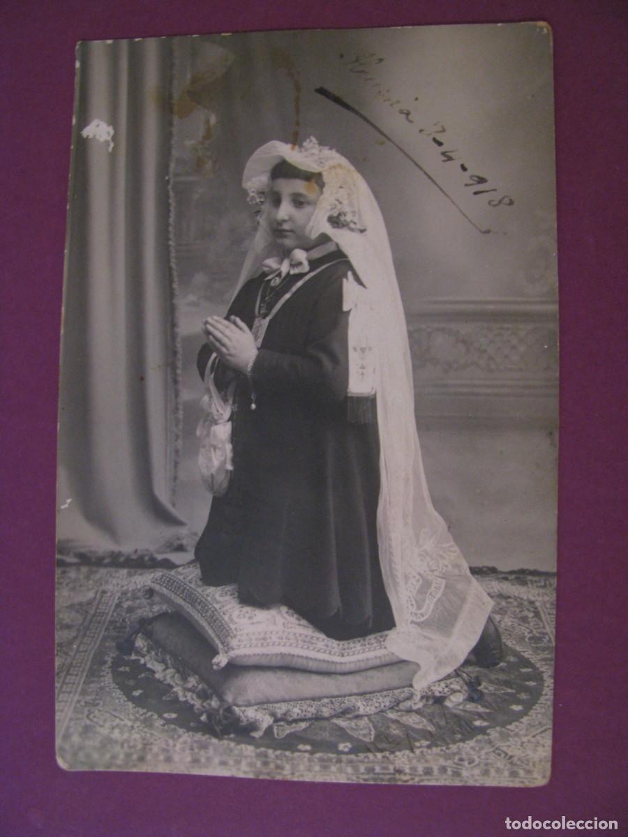 Fotograf&iacute;a antigua: ANTIGUA FOTO DE UNA NI&Ntilde;A. A. MATEOS ALMERIA. A&Ntilde;O 1918. 14X9 CM
