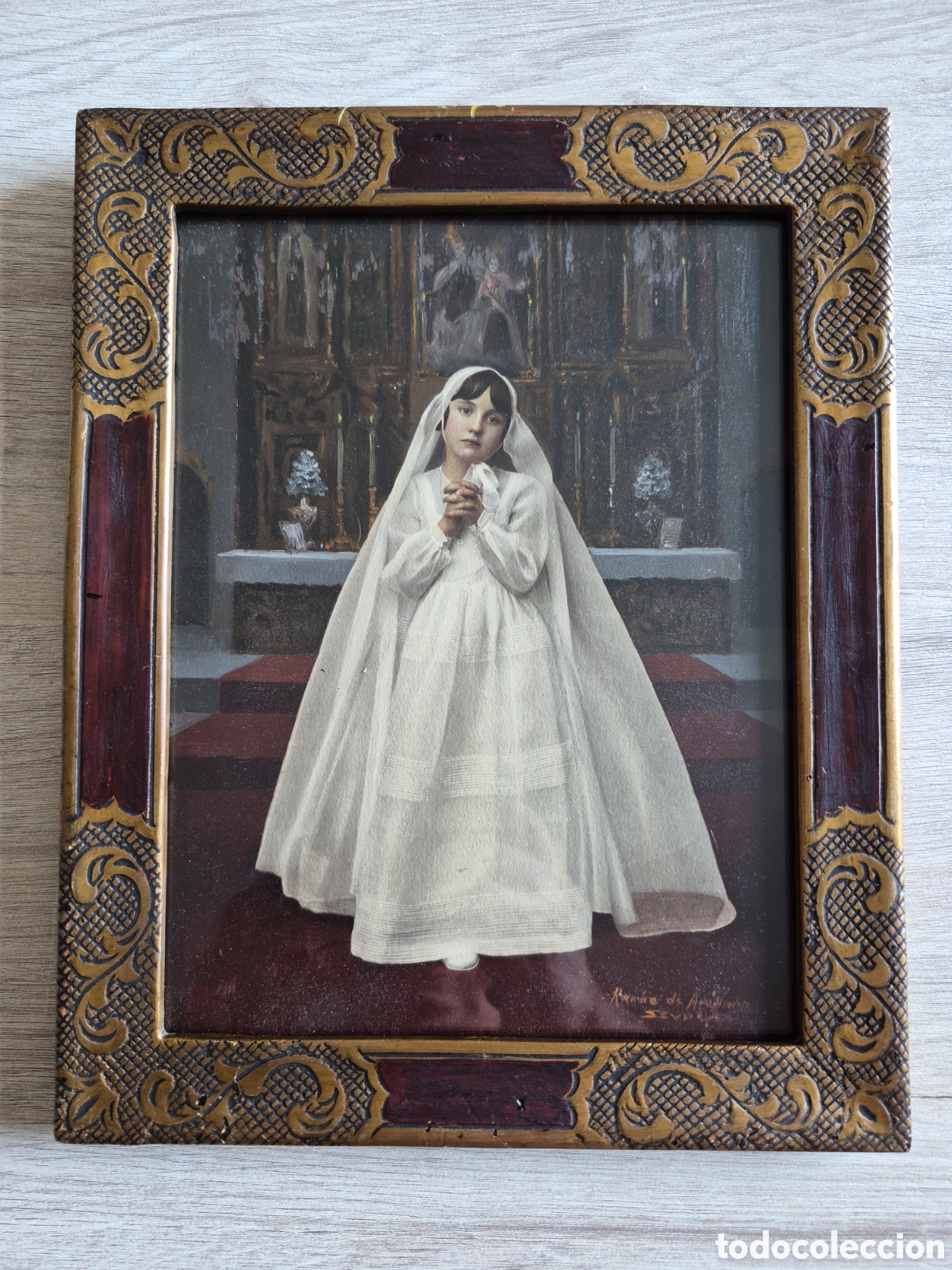 Fotograf&iacute;a antigua: Fotograf&iacute;a Pintada de Ram&iacute;rez de Arellano - Sevilla - 24 x 18 - Firmada - EXCELENTE - &Uacute;NICA