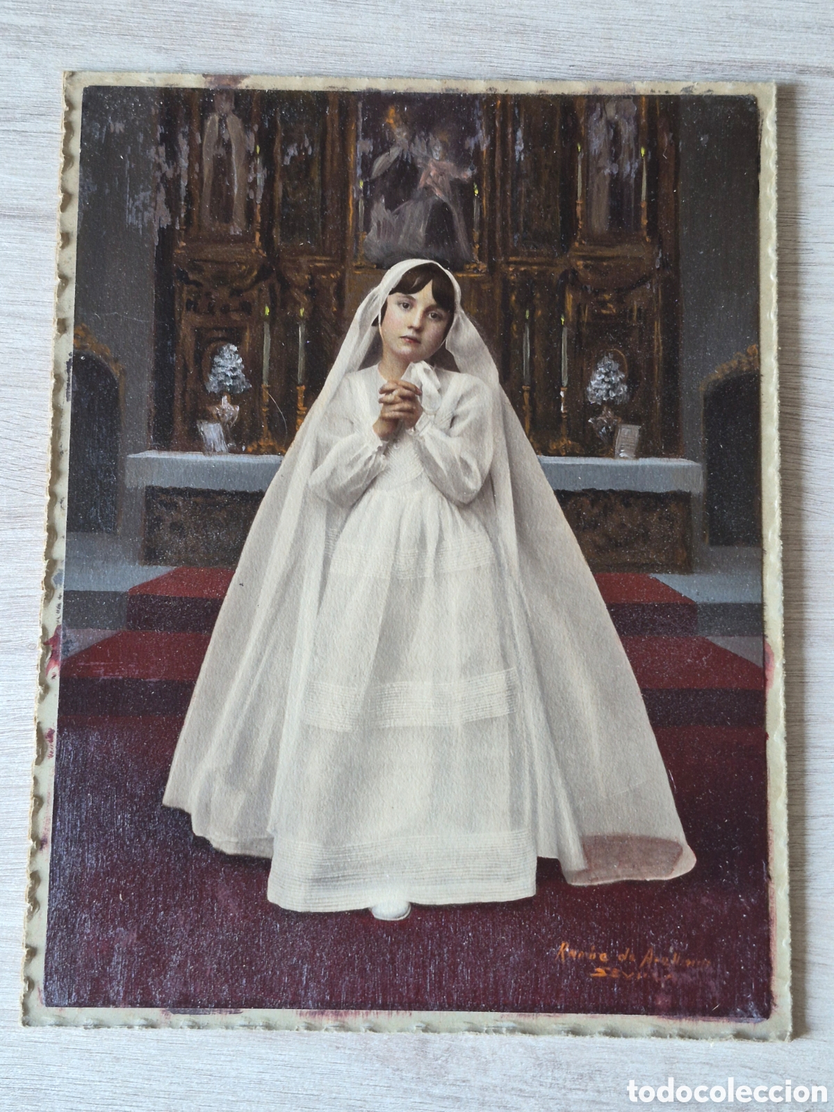 Fotograf&iacute;a antigua: Fotograf&iacute;a Pintada de Ram&iacute;rez de Arellano - Sevilla - 24 x 18 - Firmada - EXCELENTE - &Uacute;NICA