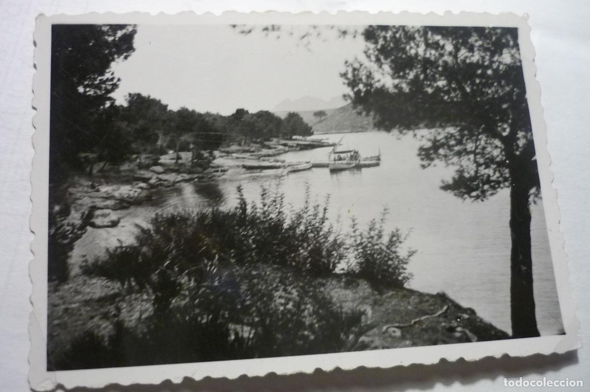 Antique Photography: fotografia peque&ntilde;a paisaje marina ,.dorso dice formentor mallorca agosto 1942 cm