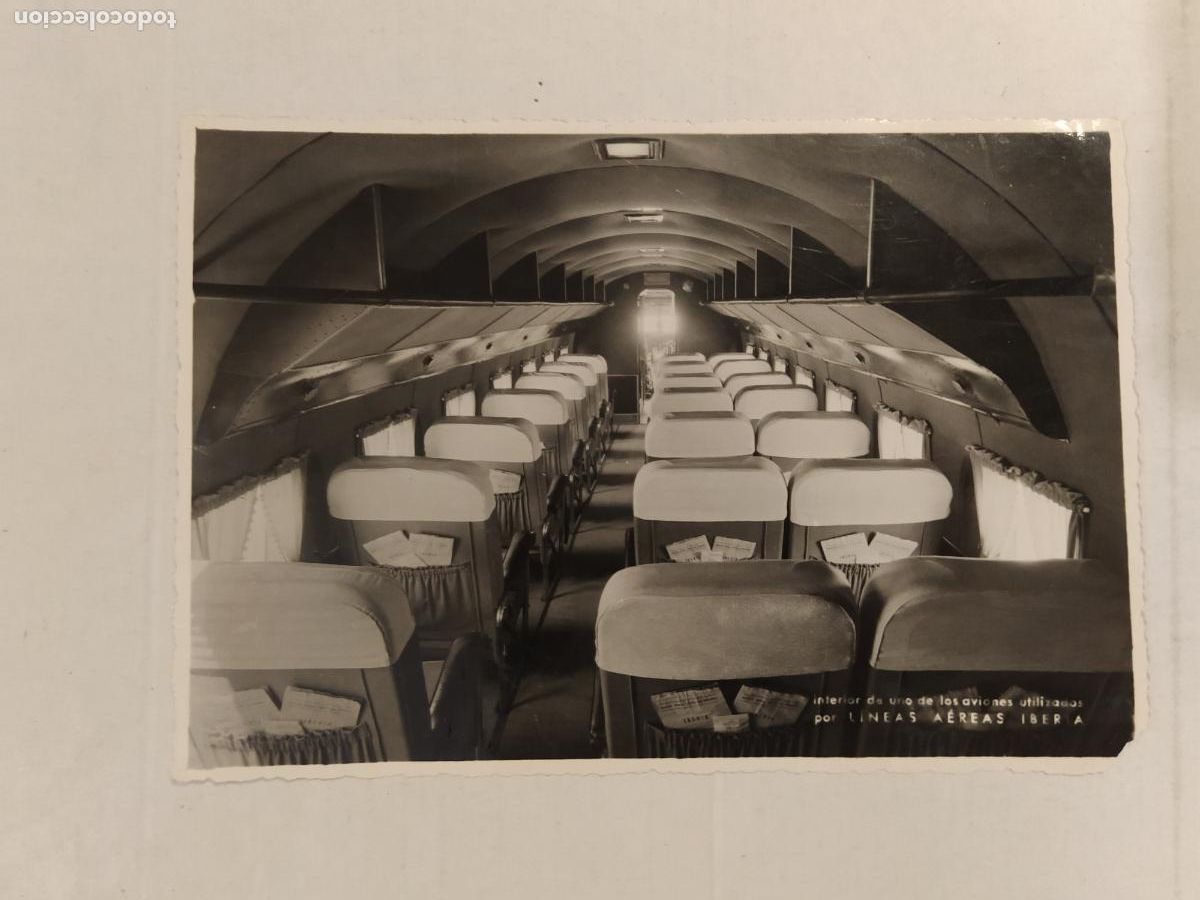 Fotograf&iacute;a antigua: LINEAS AEREAS IBERIA - AVION - INTERIOR DOUGLAS D.C. 4 - FOTOGRAFIA ANTIGUA -(V-28.205-6)
