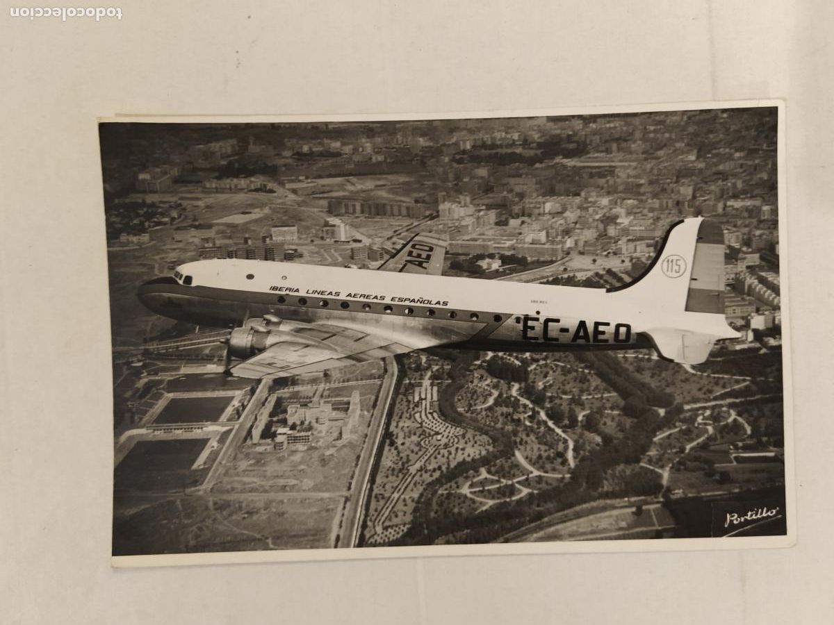 Fotograf&iacute;a antigua: LINEAS AEREAS DE ESPA&Ntilde;A IBERIA - AVION DC-4 - FOTOGRAFIA ANTIGUA -(V-28.205-10)